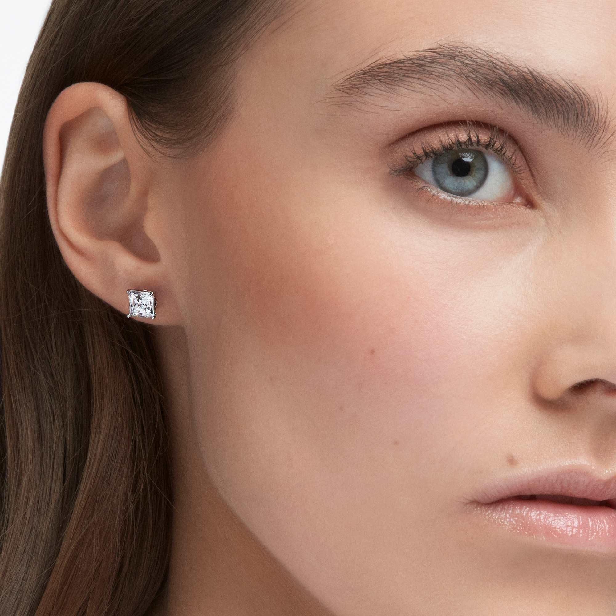 Foto 5 | Pendientes Cuadrados Swarovski Attract Con Cristales Transparentes - Venta Internacional.