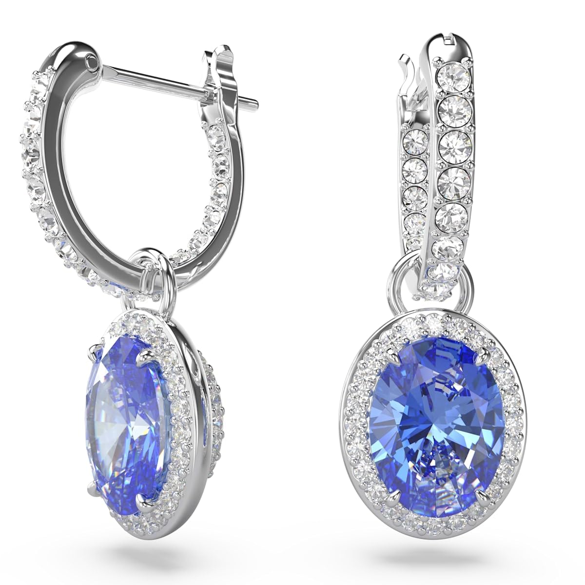 Foto 1 | Pendientes Swarovski Una Drop Con Piedras Ovaladas Azules Rodiadas - Venta Internacional.