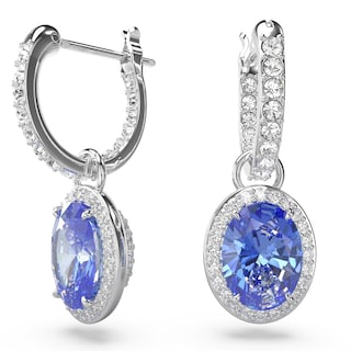 Foto 1 | Pendientes Swarovski Una Drop Con Piedras Ovaladas Azules Rodiadas - Venta Internacional.