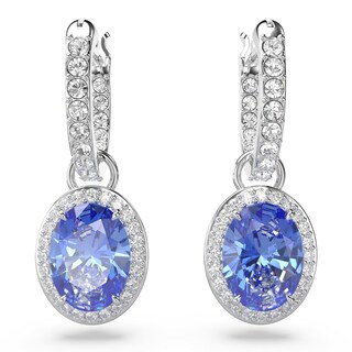 Foto 2 | Pendientes Swarovski Una Drop Con Piedras Ovaladas Azules Rodiadas - Venta Internacional.