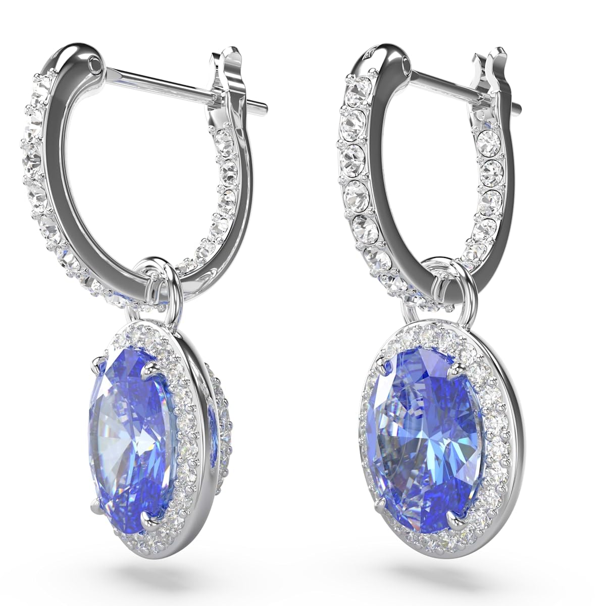 Foto 3 | Pendientes Swarovski Una Drop Con Piedras Ovaladas Azules Rodiadas - Venta Internacional.
