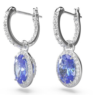 Foto 3 | Pendientes Swarovski Una Drop Con Piedras Ovaladas Azules Rodiadas - Venta Internacional.