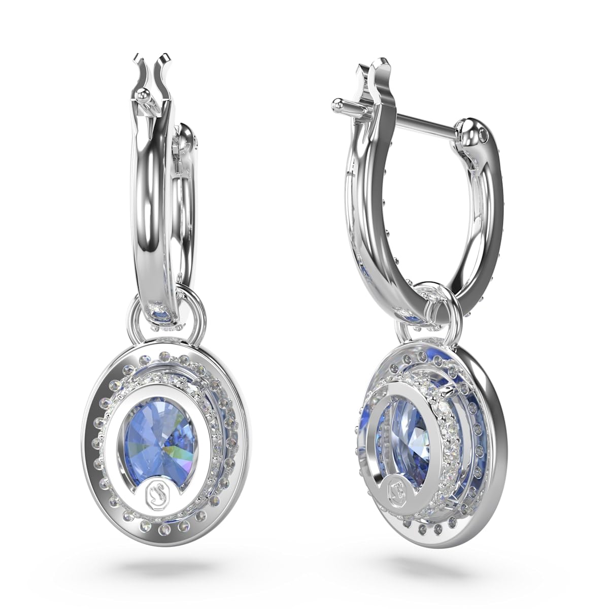 Foto 5 pulgar | Pendientes Swarovski Una Drop Con Piedras Ovaladas Azules Rodiadas - Venta Internacional.