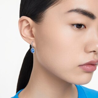 Foto 5 | Pendientes Swarovski Una Drop Con Piedras Ovaladas Azules Rodiadas - Venta Internacional.