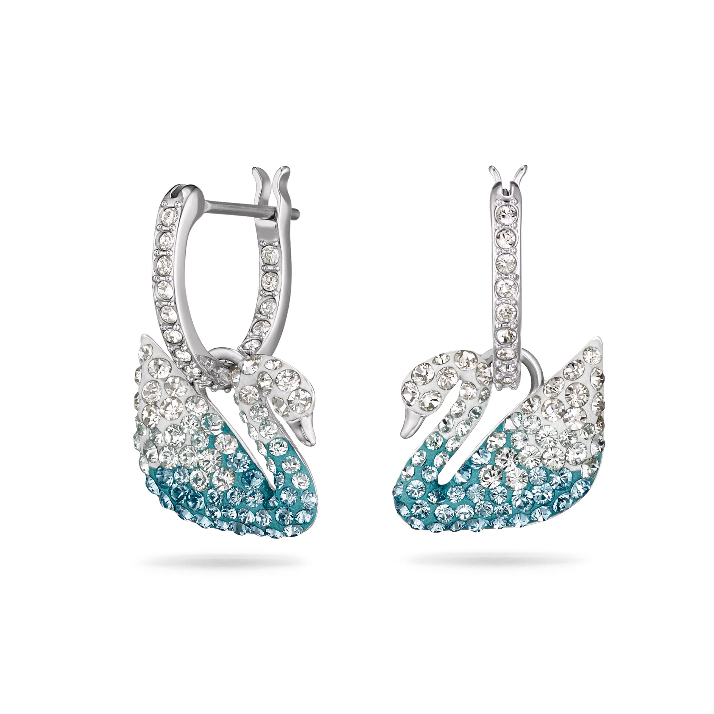 Foto 2 pulgar | Pendientes De La Icónica Colección Swan De Swarovski Con Cristal Azul Y Blanco - Venta Internacional.