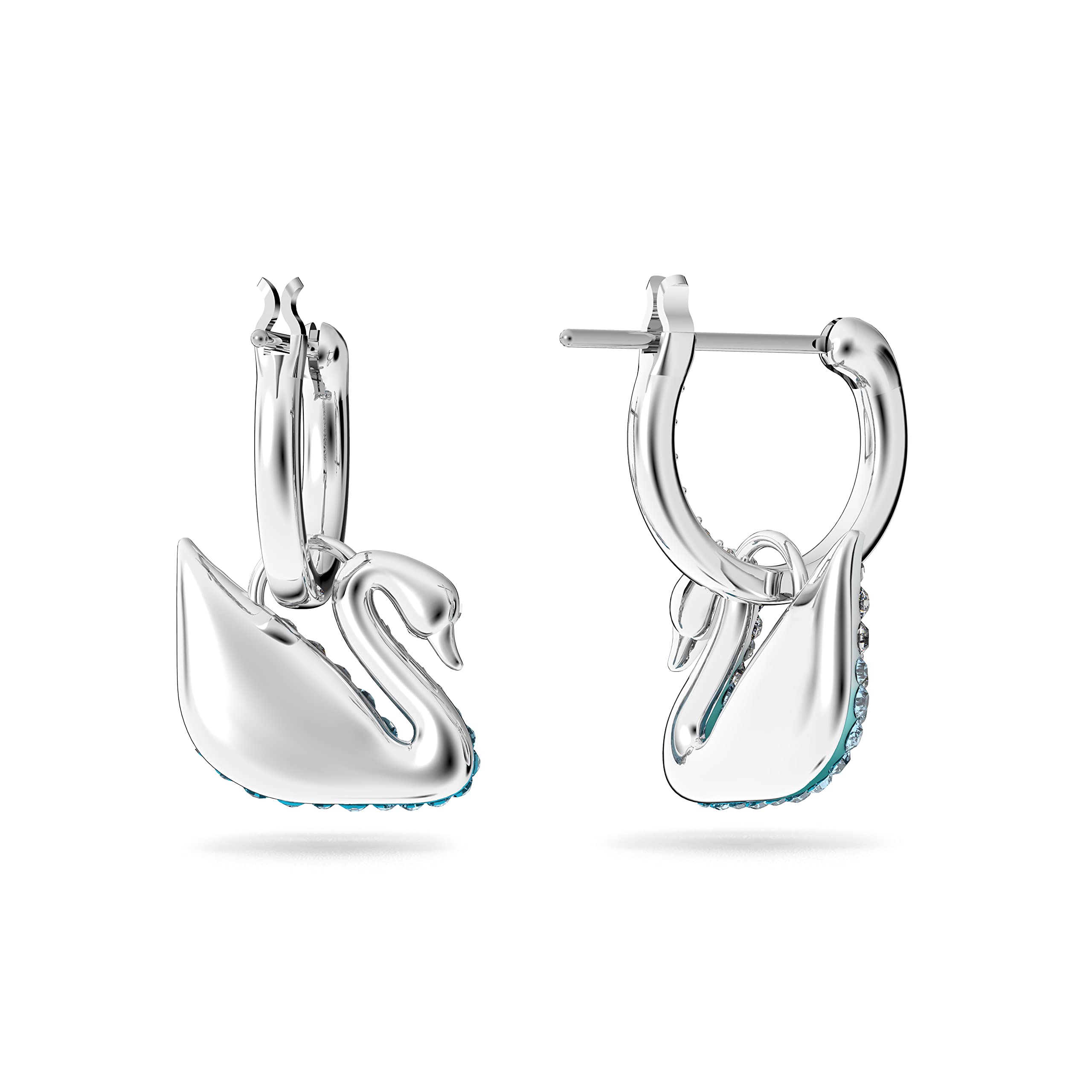 Foto 4 pulgar | Pendientes De La Icónica Colección Swan De Swarovski Con Cristal Azul Y Blanco - Venta Internacional.