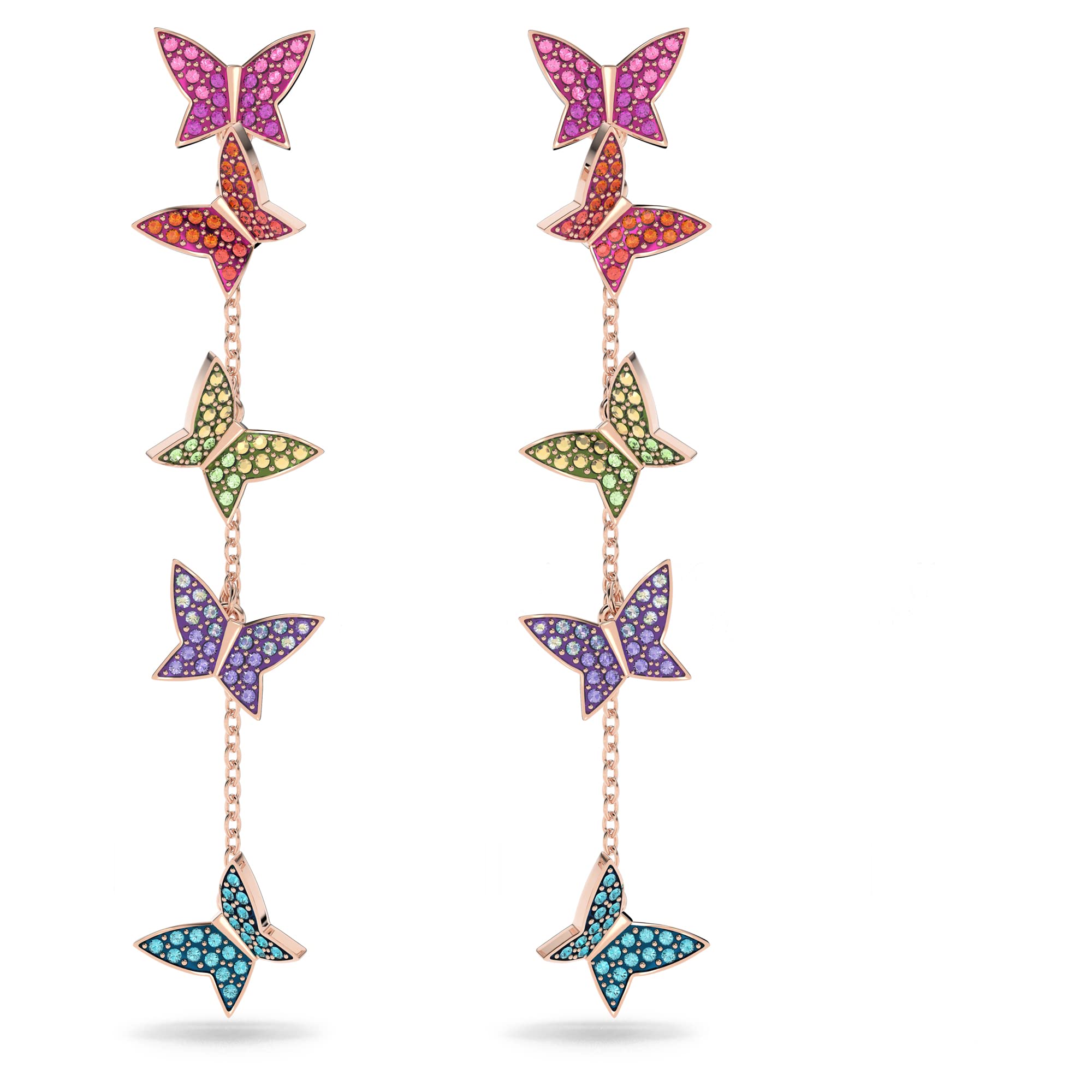Foto 2 pulgar | Pendientes Lilia Drop De Swarovski Con Motivos De Mariposas Y Cristal - Venta Internacional.