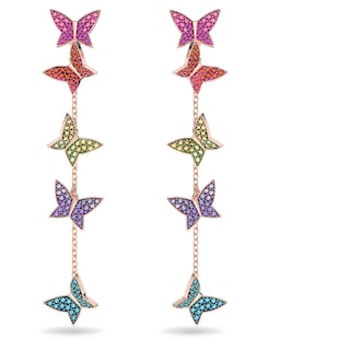 Foto 1 | Pendientes Lilia Drop De Swarovski Con Motivos De Mariposas Y Cristal - Venta Internacional.