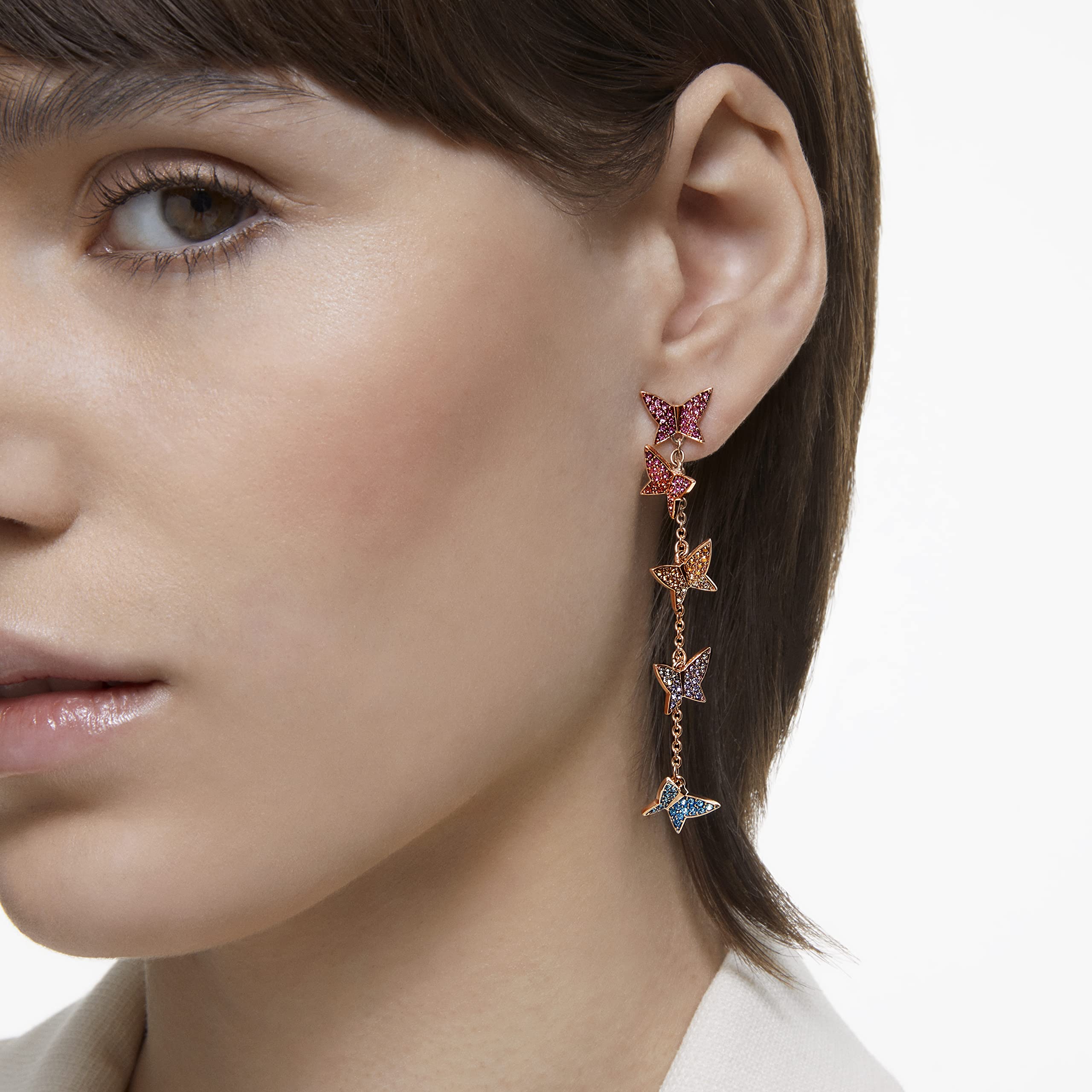 Foto 4 pulgar | Pendientes Lilia Drop De Swarovski Con Motivos De Mariposas Y Cristal - Venta Internacional.