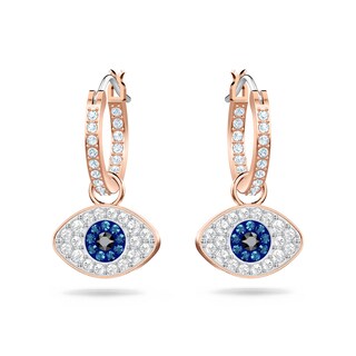 Foto 1 | Pendientes Swarovski Symbolica Evil Eye Hoop En Oro Rosa Para Mujer - Venta Internacional.