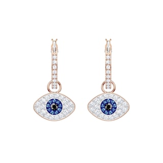 Foto 3 | Pendientes Swarovski Symbolica Evil Eye Hoop En Oro Rosa Para Mujer - Venta Internacional.