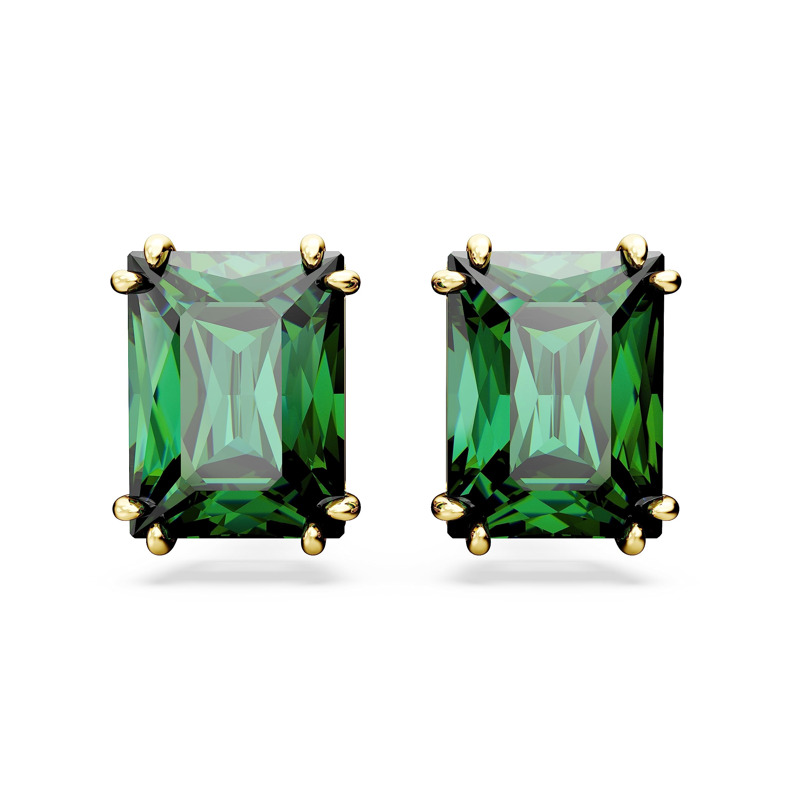 Foto 2 pulgar | Pendientes Swarovski Stilla Stud, Color Verde, Talla Rectangular, Tono Dorado - Venta Internacional.