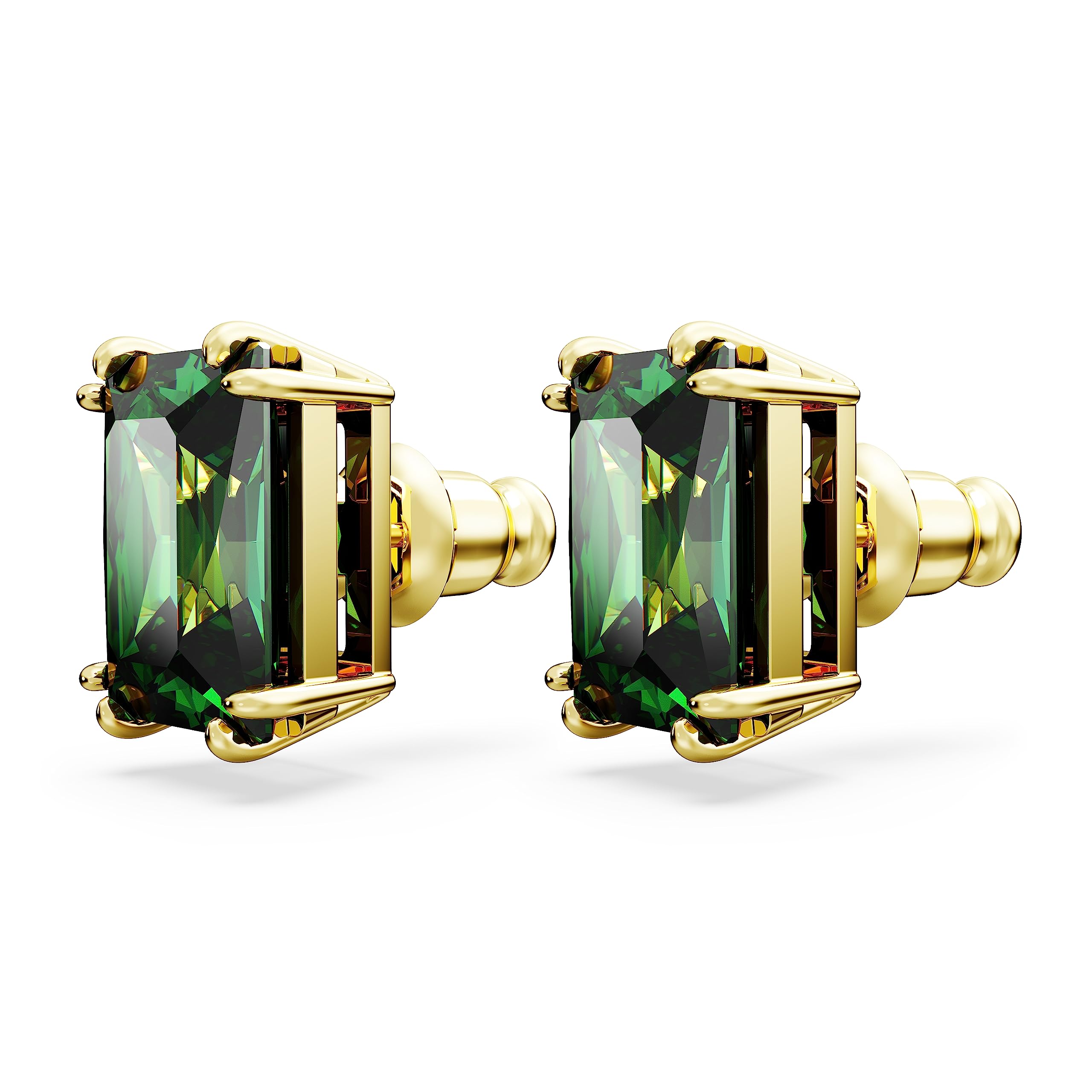 Foto 4 pulgar | Pendientes Swarovski Stilla Stud, Color Verde, Talla Rectangular, Tono Dorado - Venta Internacional.