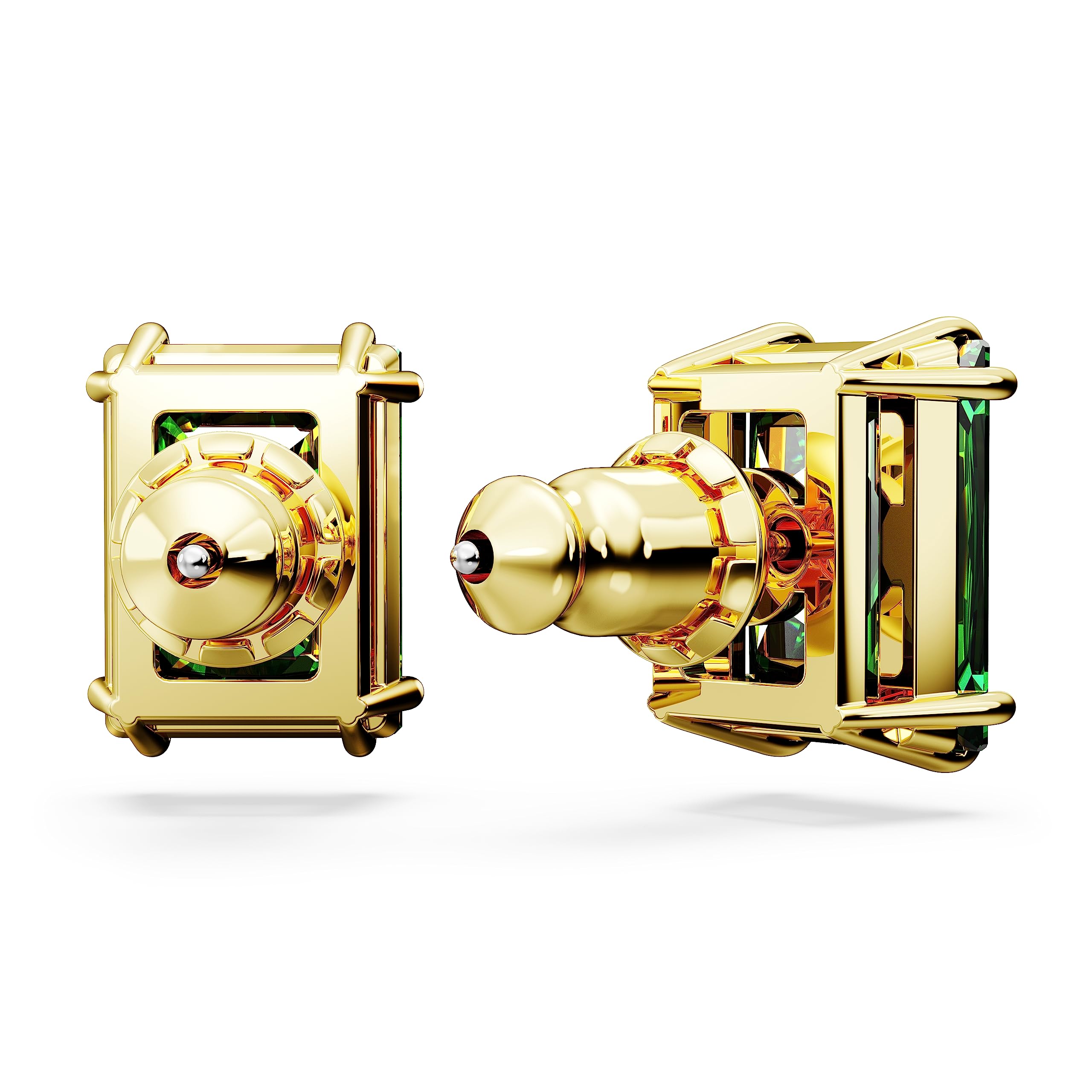 Foto 5 pulgar | Pendientes Swarovski Stilla Stud, Color Verde, Talla Rectangular, Tono Dorado - Venta Internacional.