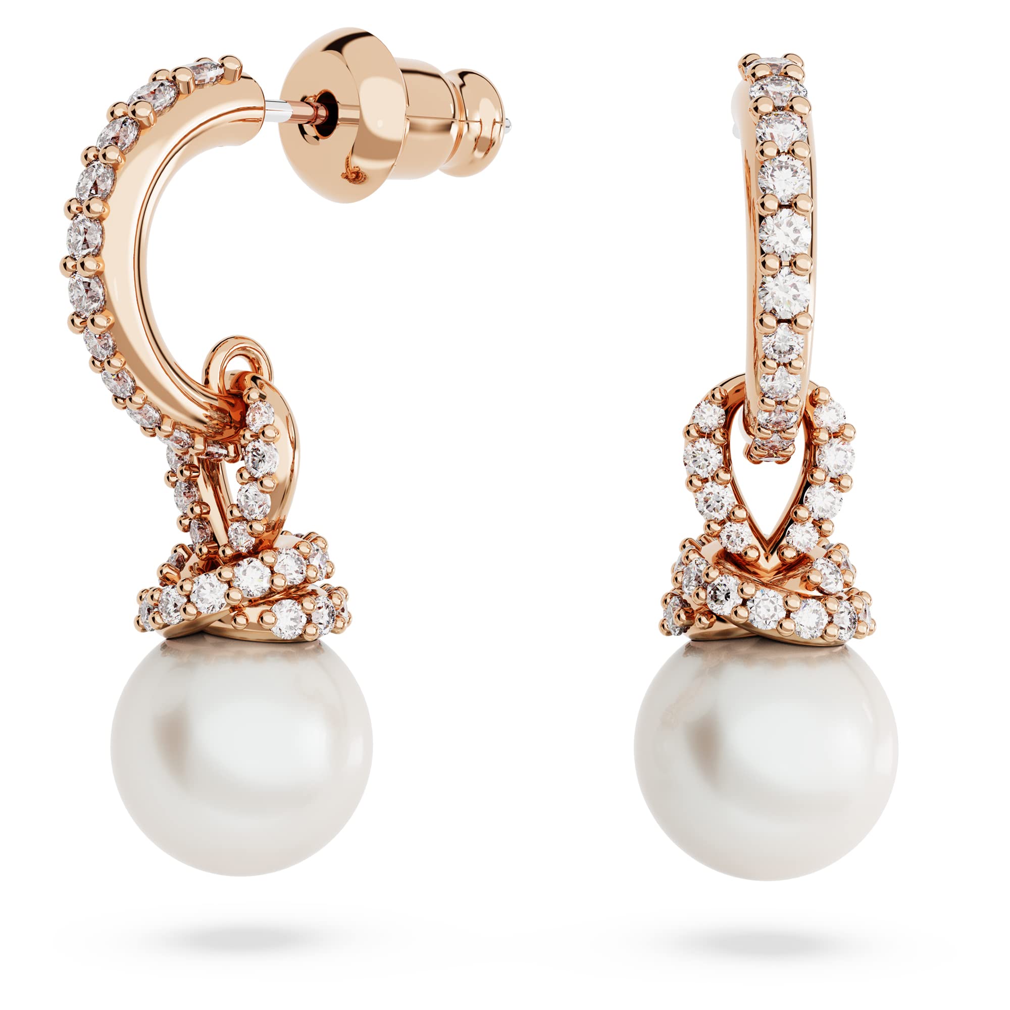 Foto 2 pulgar | Pendientes Swarovski Originalmente En Forma De Gota De Perlas En Tono Oro Rosa - Venta Internacional.