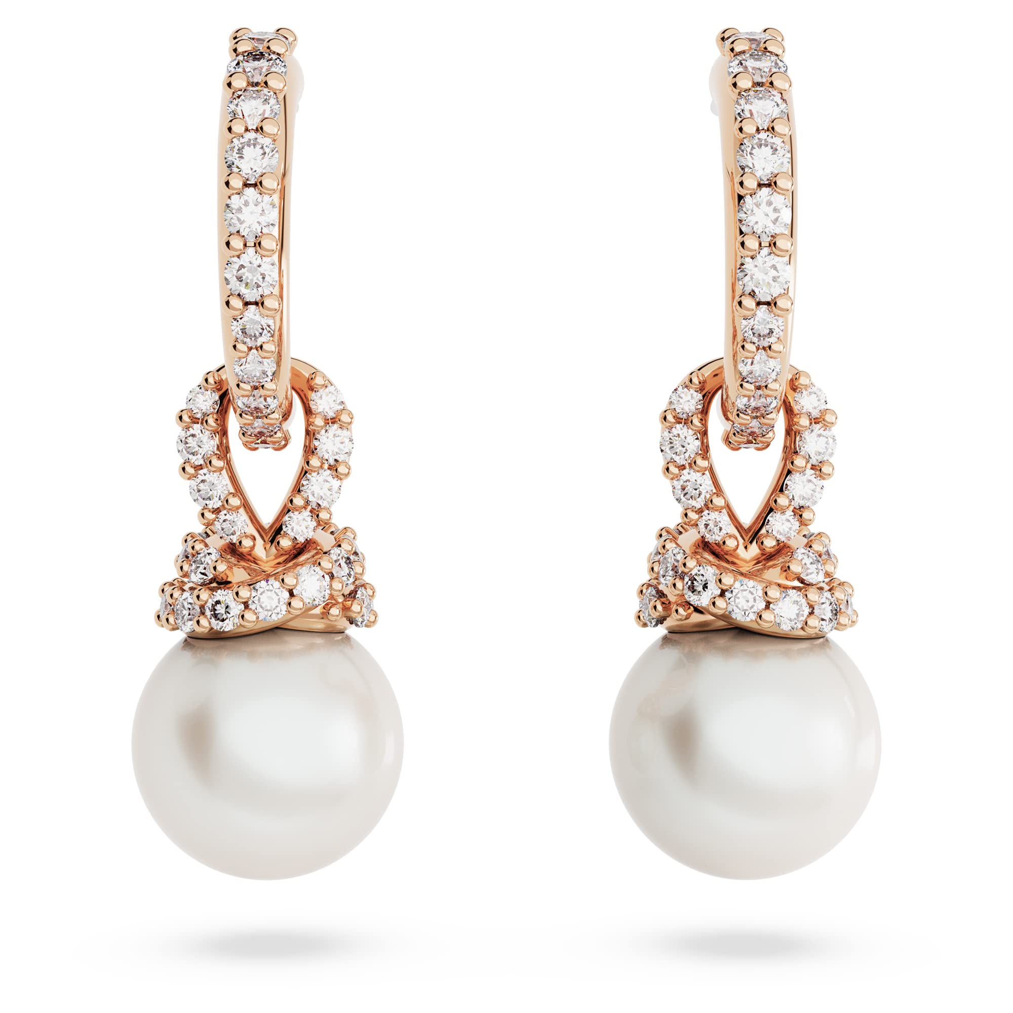 Foto 3 pulgar | Pendientes Swarovski Originalmente En Forma De Gota De Perlas En Tono Oro Rosa - Venta Internacional.