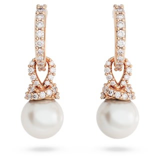 Foto 2 | Pendientes Swarovski Originalmente En Forma De Gota De Perlas En Tono Oro Rosa - Venta Internacional.