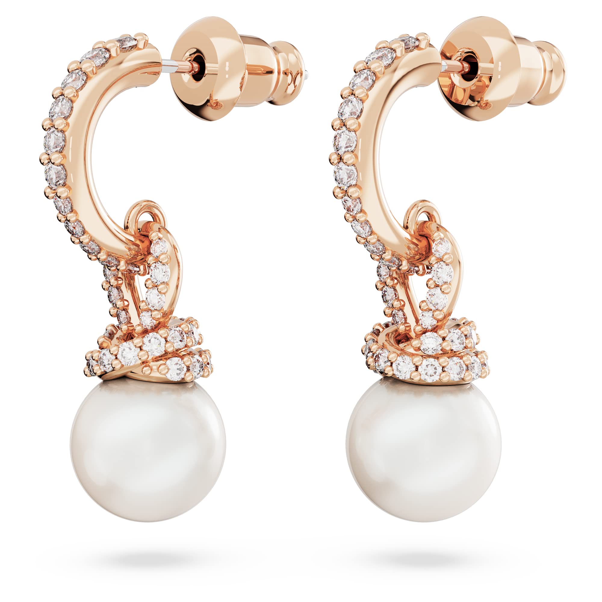 Foto 4 pulgar | Pendientes Swarovski Originalmente En Forma De Gota De Perlas En Tono Oro Rosa - Venta Internacional.