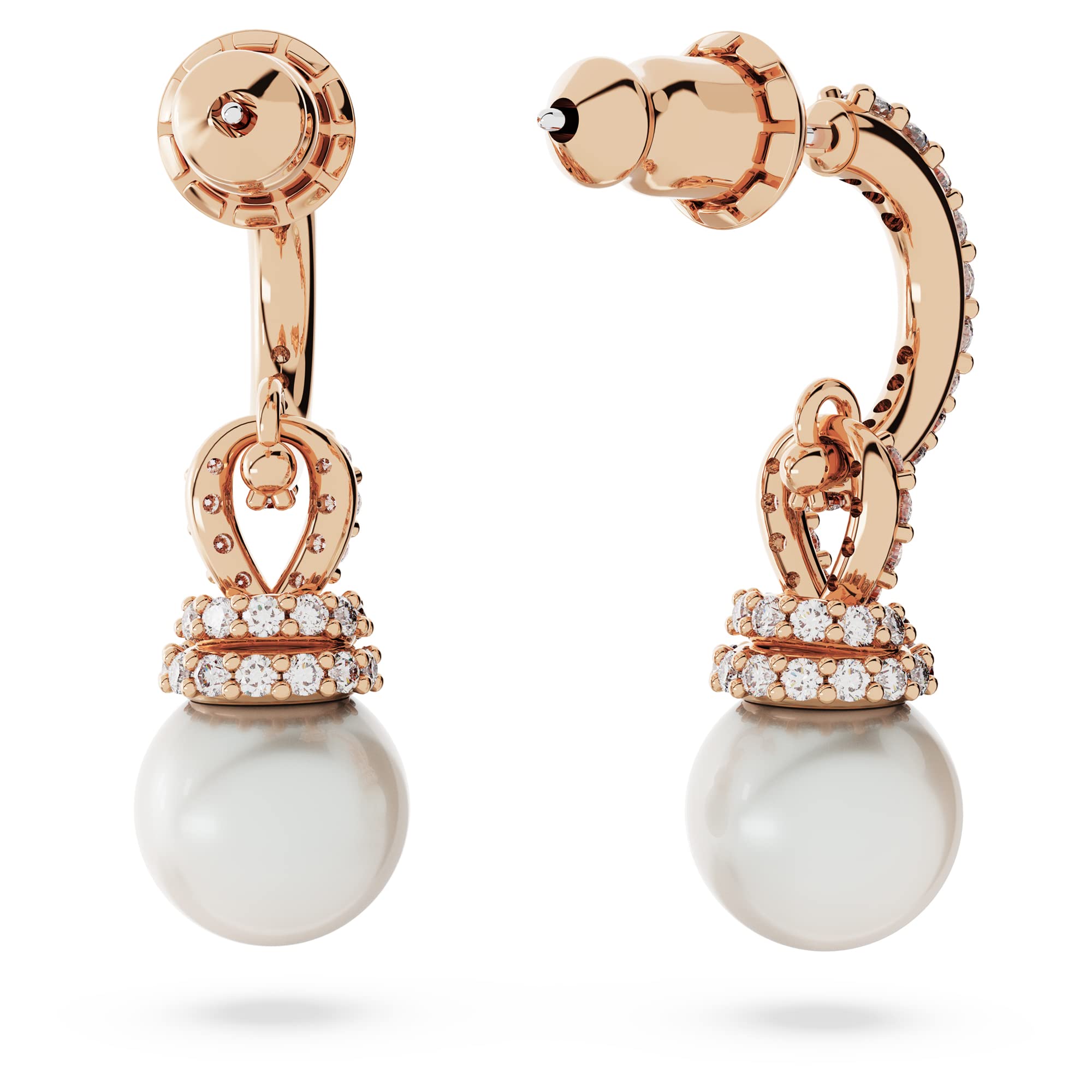 Foto 5 pulgar | Pendientes Swarovski Originalmente En Forma De Gota De Perlas En Tono Oro Rosa - Venta Internacional.