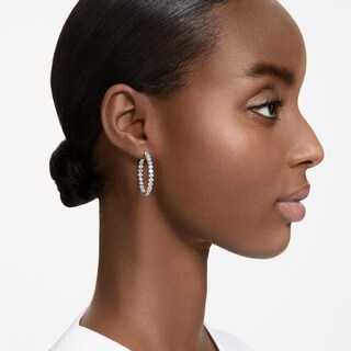 Foto 5 | Pendientes Swarovski Matrix Hoop Con Cristales Redondos Blancos - Venta Internacional.