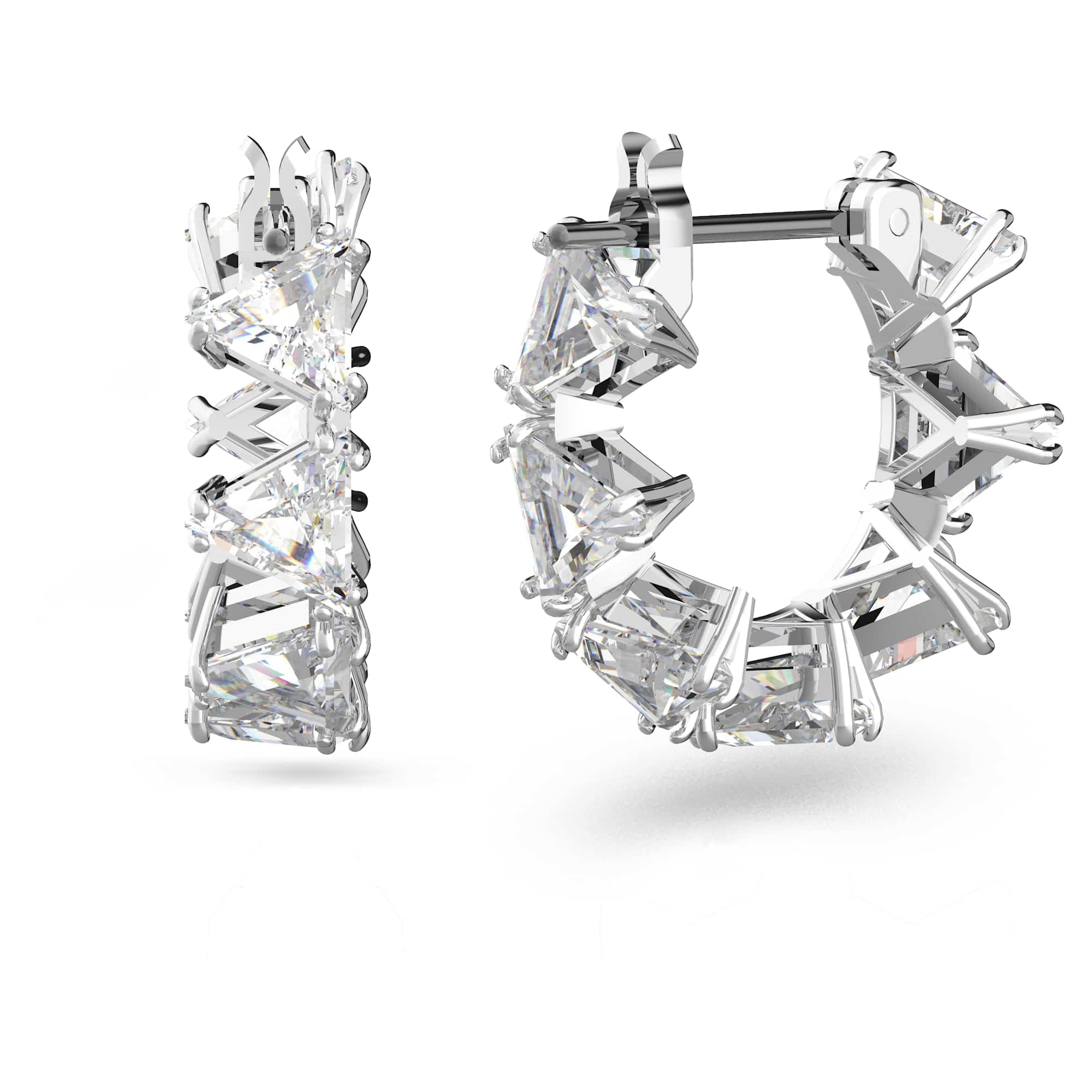 Foto 2 | Pendientes Swarovski Matrix Con Forma De Aro Pequeño Con Cristales Transparentes - Venta Internacional.