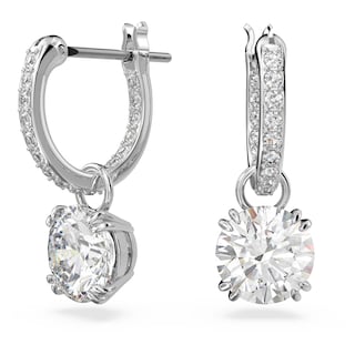 Foto 1 | Pendientes Swarovski Constella Con Forma De Aro Perforados En Forma De Gota, Acabado En Rodio - Venta Internacional.