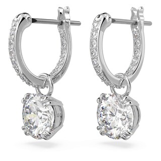 Foto 2 | Pendientes Swarovski Constella Con Forma De Aro Perforados En Forma De Gota, Acabado En Rodio - Venta Internacional.