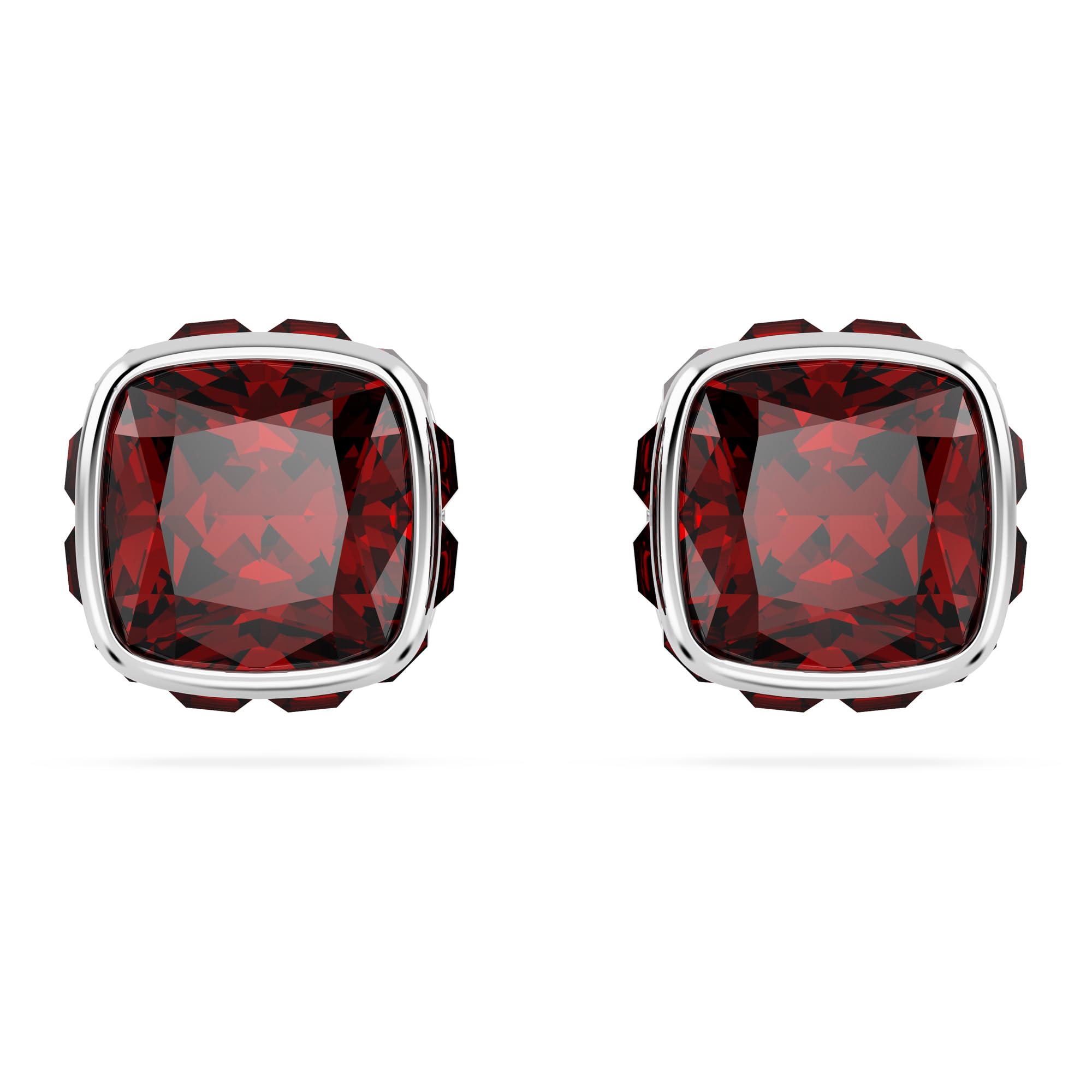 Foto 2 pulgar | Pendientes Con Piedra Natal De Swarovski, Talla Cuadrada, Rodio Rojo De Enero - Venta Internacional.