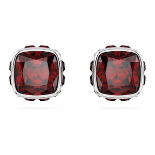 Foto 1 | Pendientes Con Piedra Natal De Swarovski, Talla Cuadrada, Rodio Rojo De Enero - Venta Internacional.