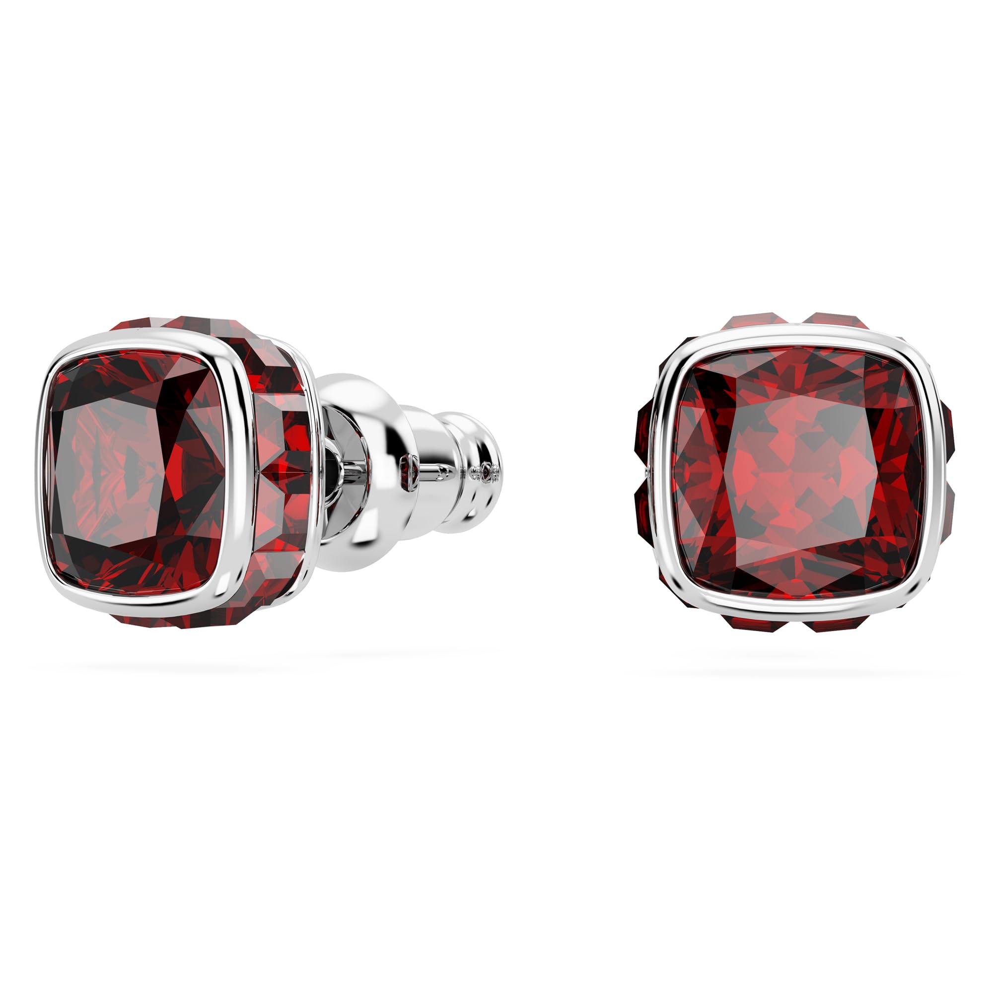 Foto 3 pulgar | Pendientes Con Piedra Natal De Swarovski, Talla Cuadrada, Rodio Rojo De Enero - Venta Internacional.
