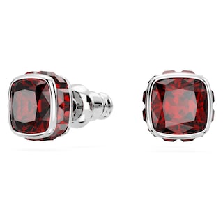 Foto 2 | Pendientes Con Piedra Natal De Swarovski, Talla Cuadrada, Rodio Rojo De Enero - Venta Internacional.