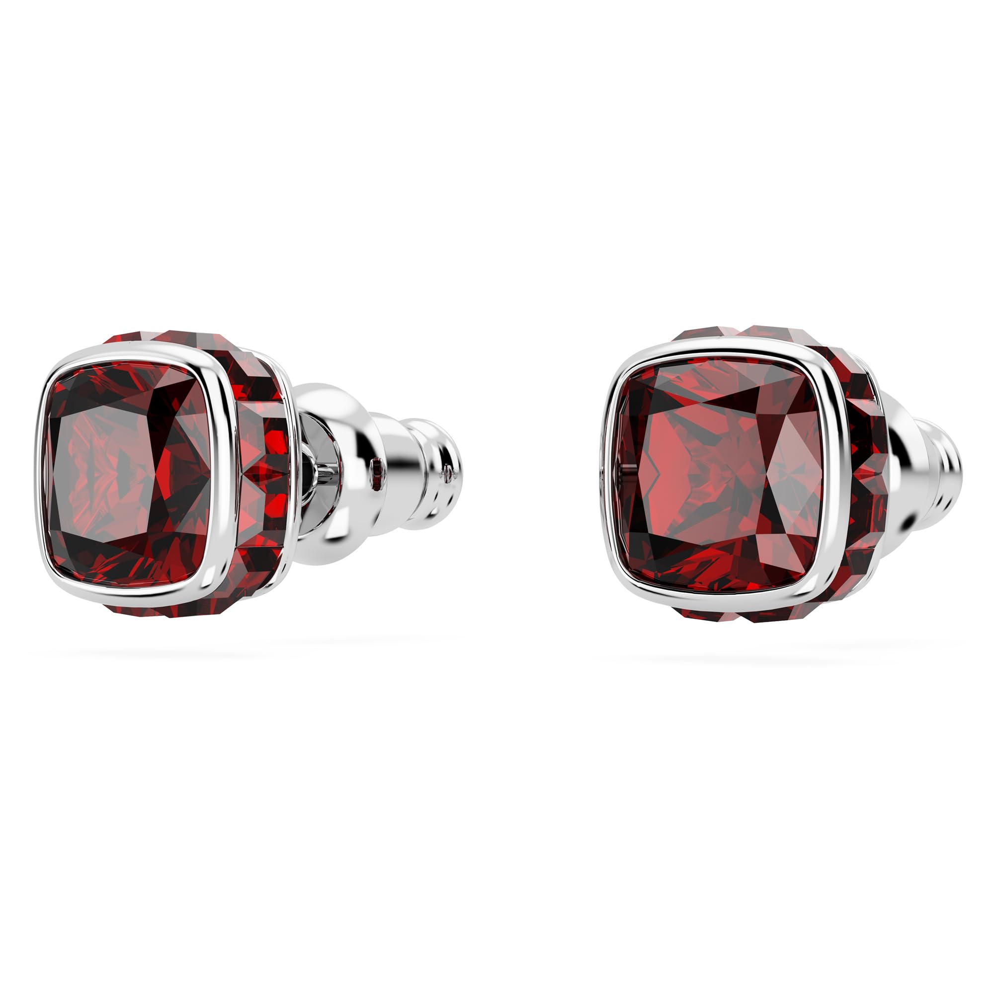 Foto 4 pulgar | Pendientes Con Piedra Natal De Swarovski, Talla Cuadrada, Rodio Rojo De Enero - Venta Internacional.
