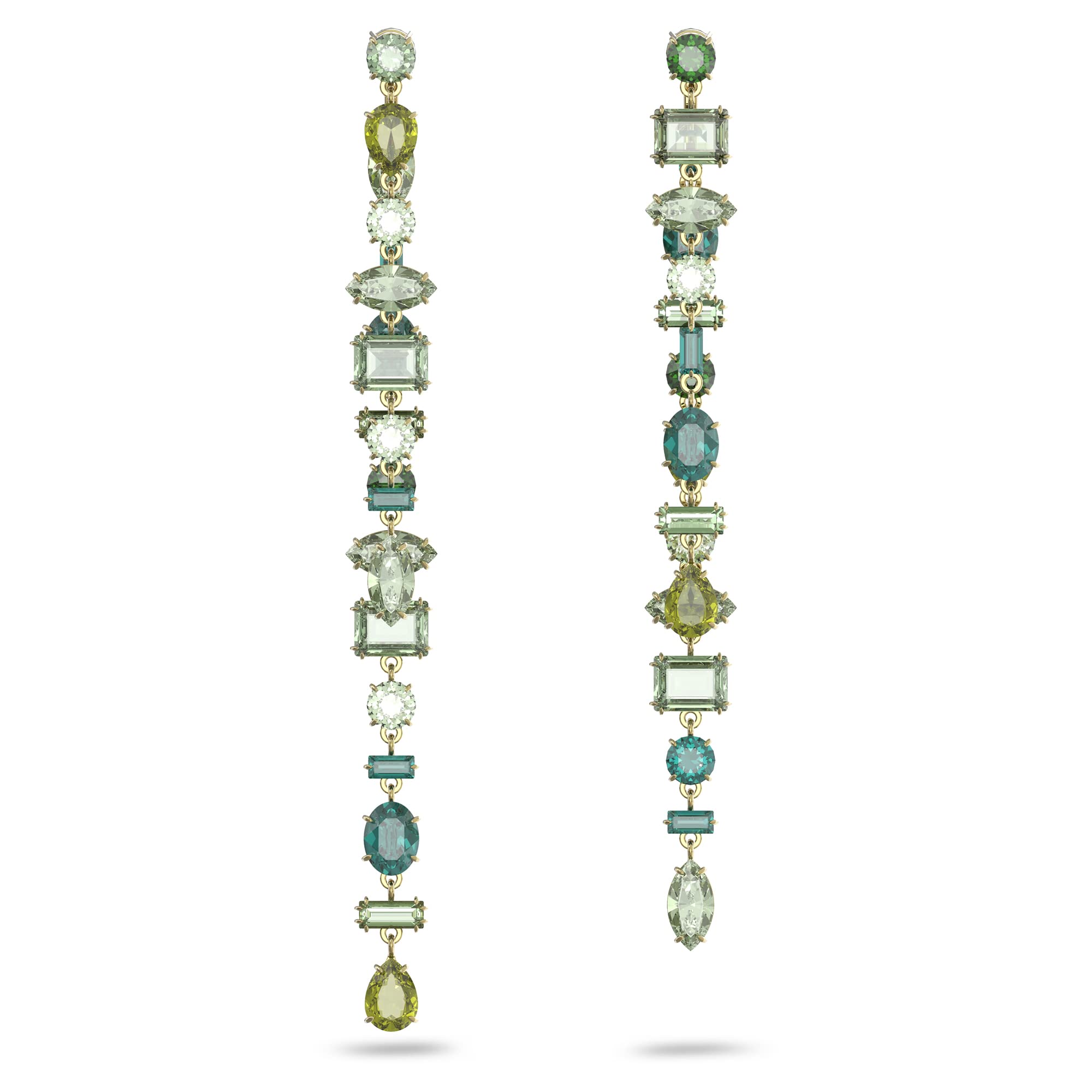 Foto 2 pulgar | Pendientes Swarovski Gema Drop Green Crystal De Metal Dorado - Venta Internacional.