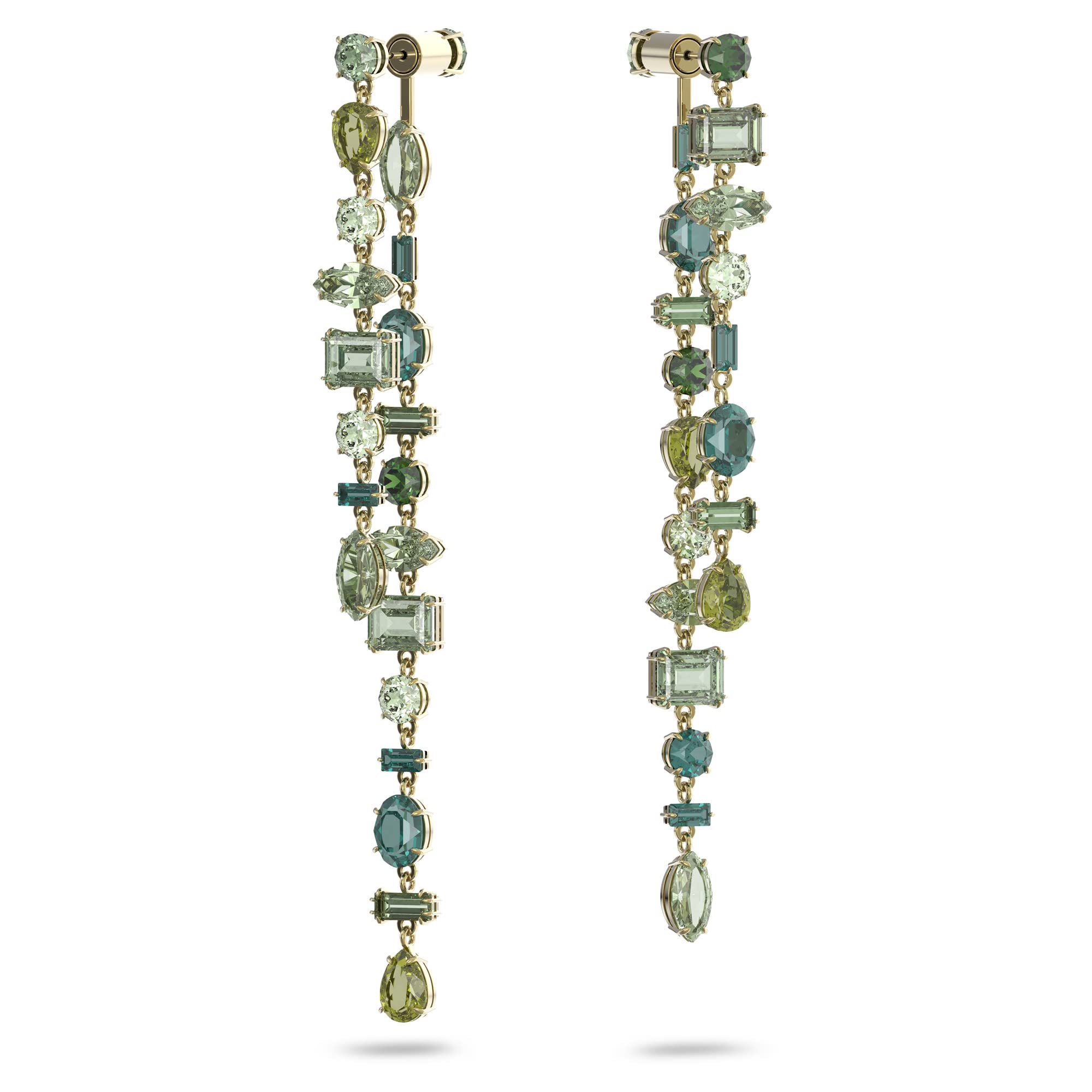Foto 4 pulgar | Pendientes Swarovski Gema Drop Green Crystal De Metal Dorado - Venta Internacional.