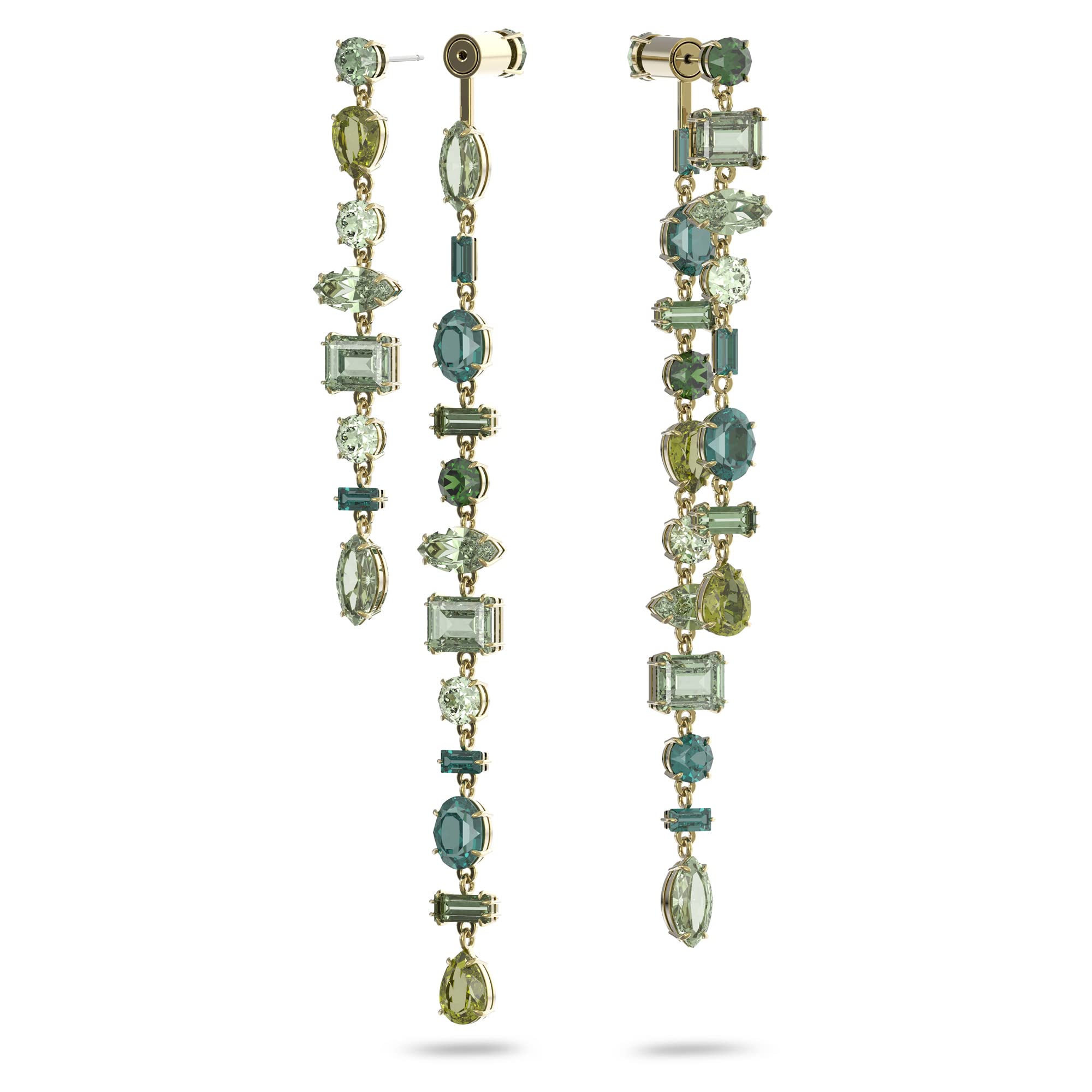 Foto 5 pulgar | Pendientes Swarovski Gema Drop Green Crystal De Metal Dorado - Venta Internacional.