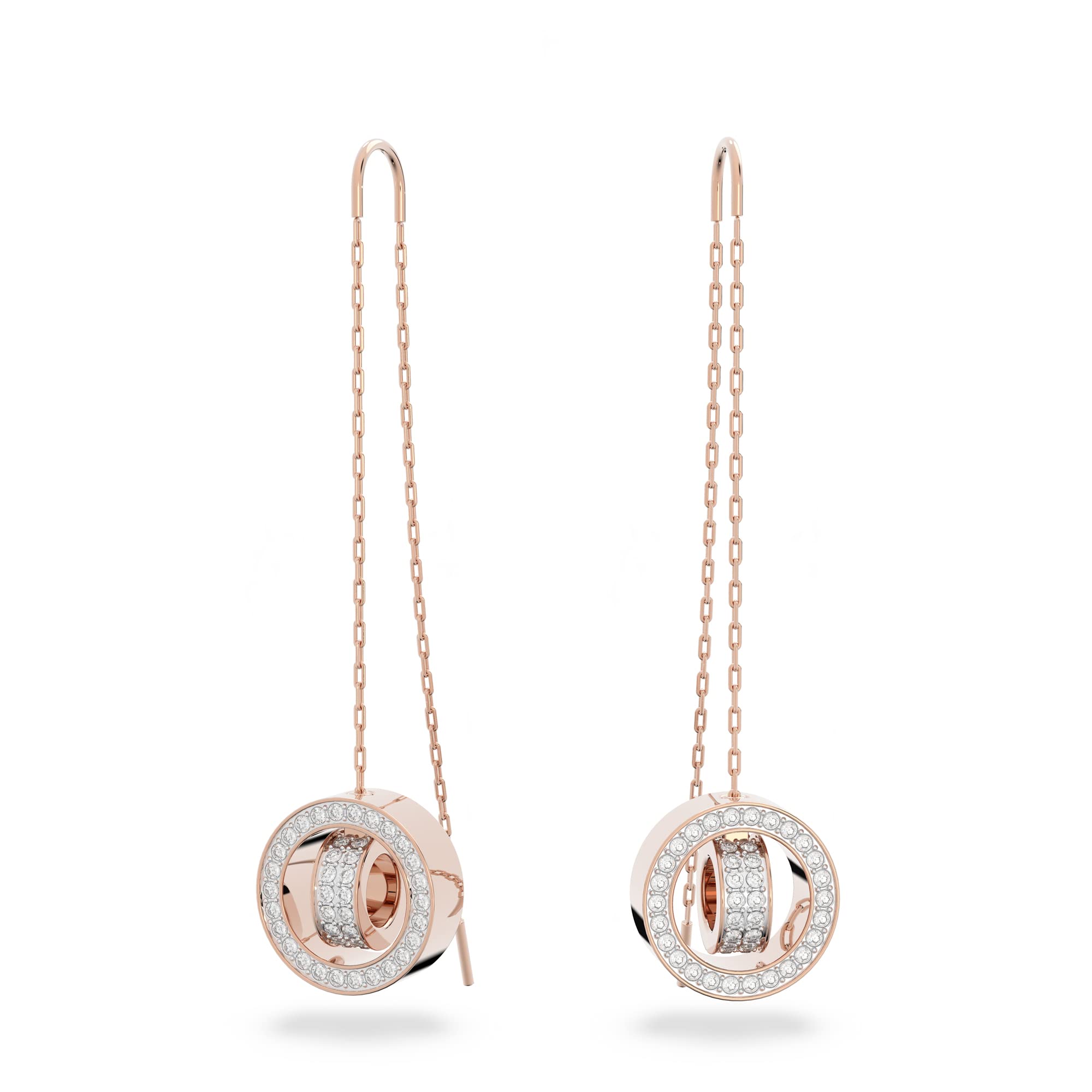 Foto 2 pulgar | Pendientes Swarovski Hollow Drop Long En Oro Rosa Blanco Para Mujer - Venta Internacional.