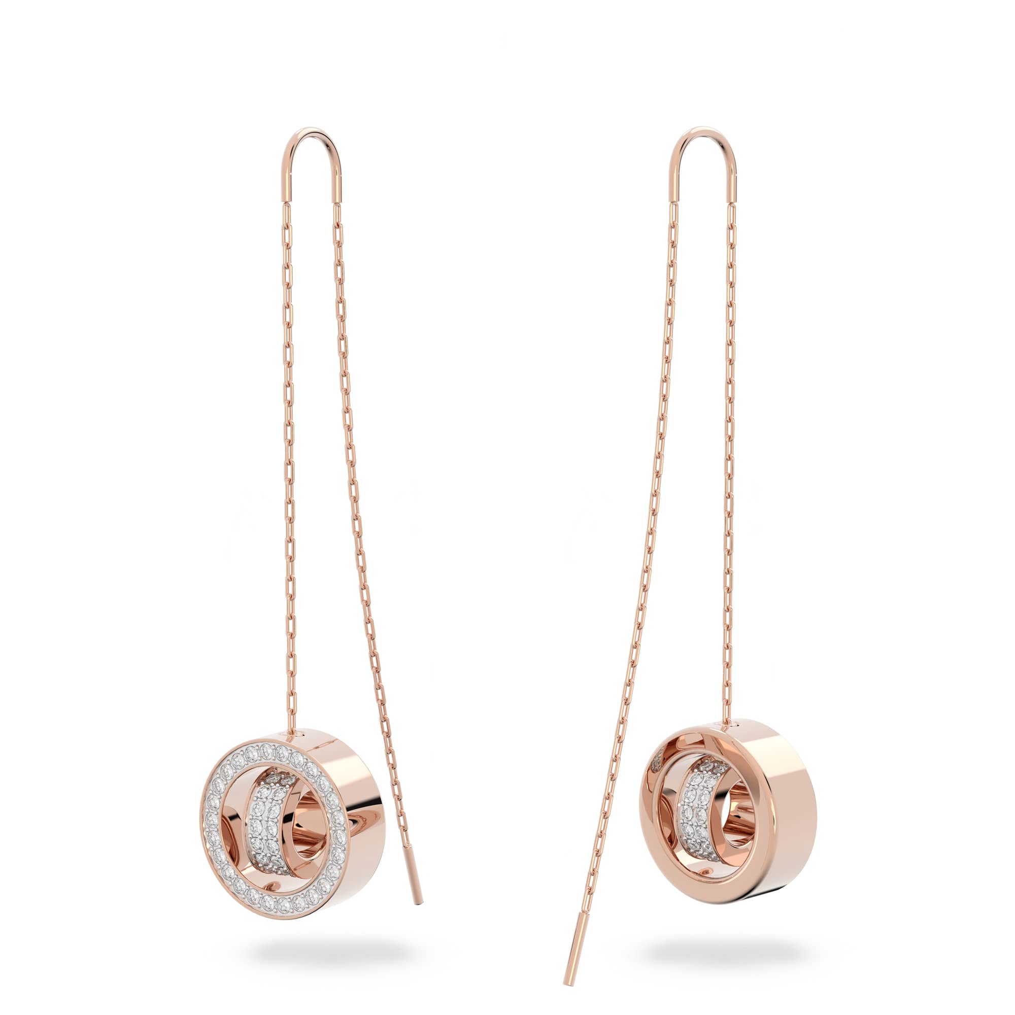 Foto 2 | Pendientes Swarovski Hollow Drop Long En Oro Rosa Blanco Para Mujer - Venta Internacional.
