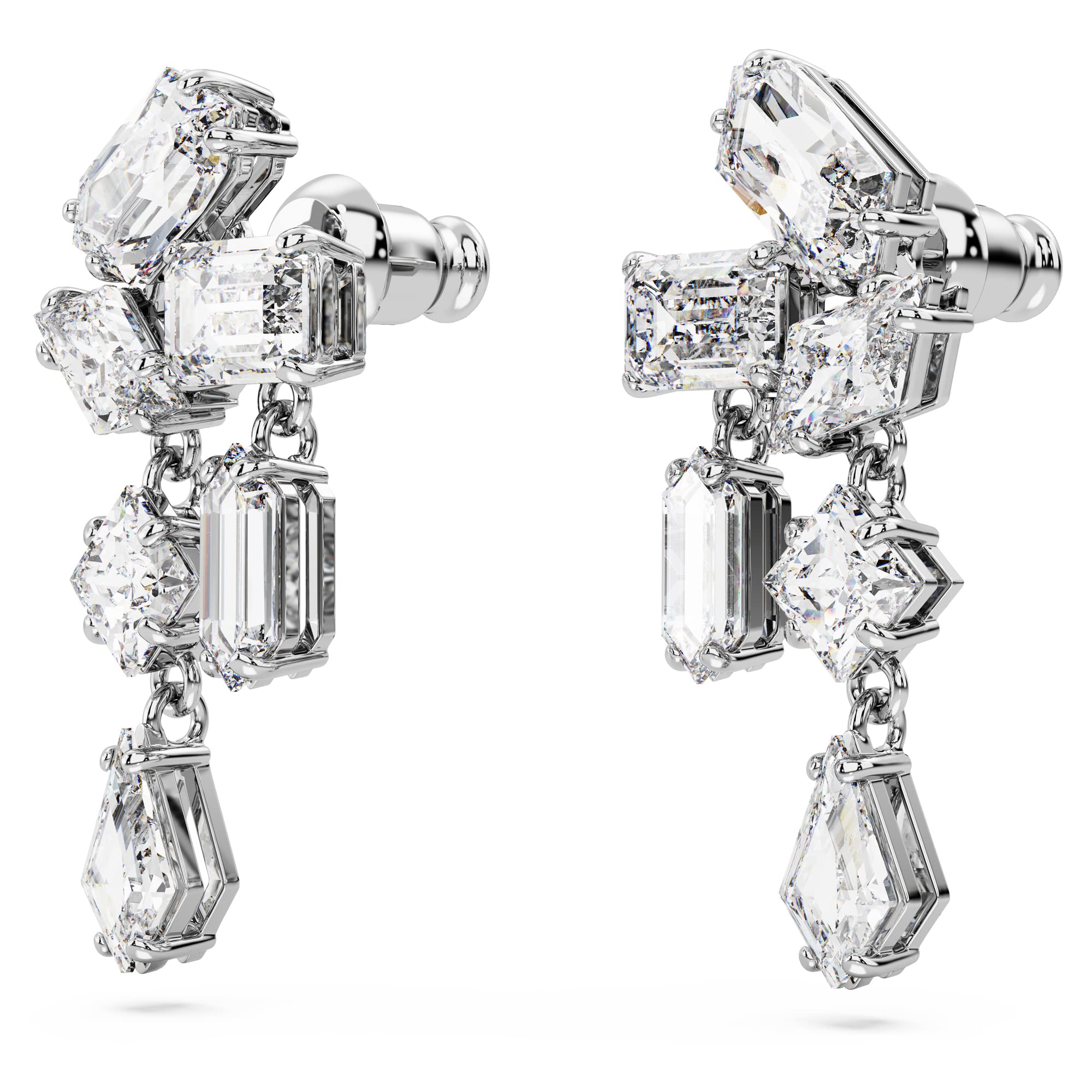 Foto 4 pulgar | Pendientes Swarovski Mesmera Drop Pequeños Con Piedras Transparentes De Talla Mixta - Venta Internacional.