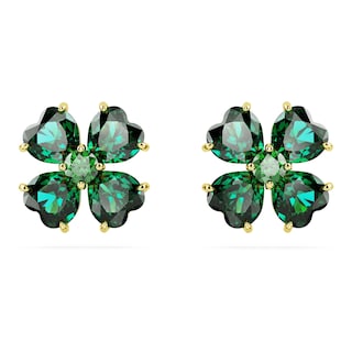 Foto 1 | Pendientes De Tuerca Swarovski Idyllia En Tono Dorado Con Piedras Verdes - Venta Internacional.
