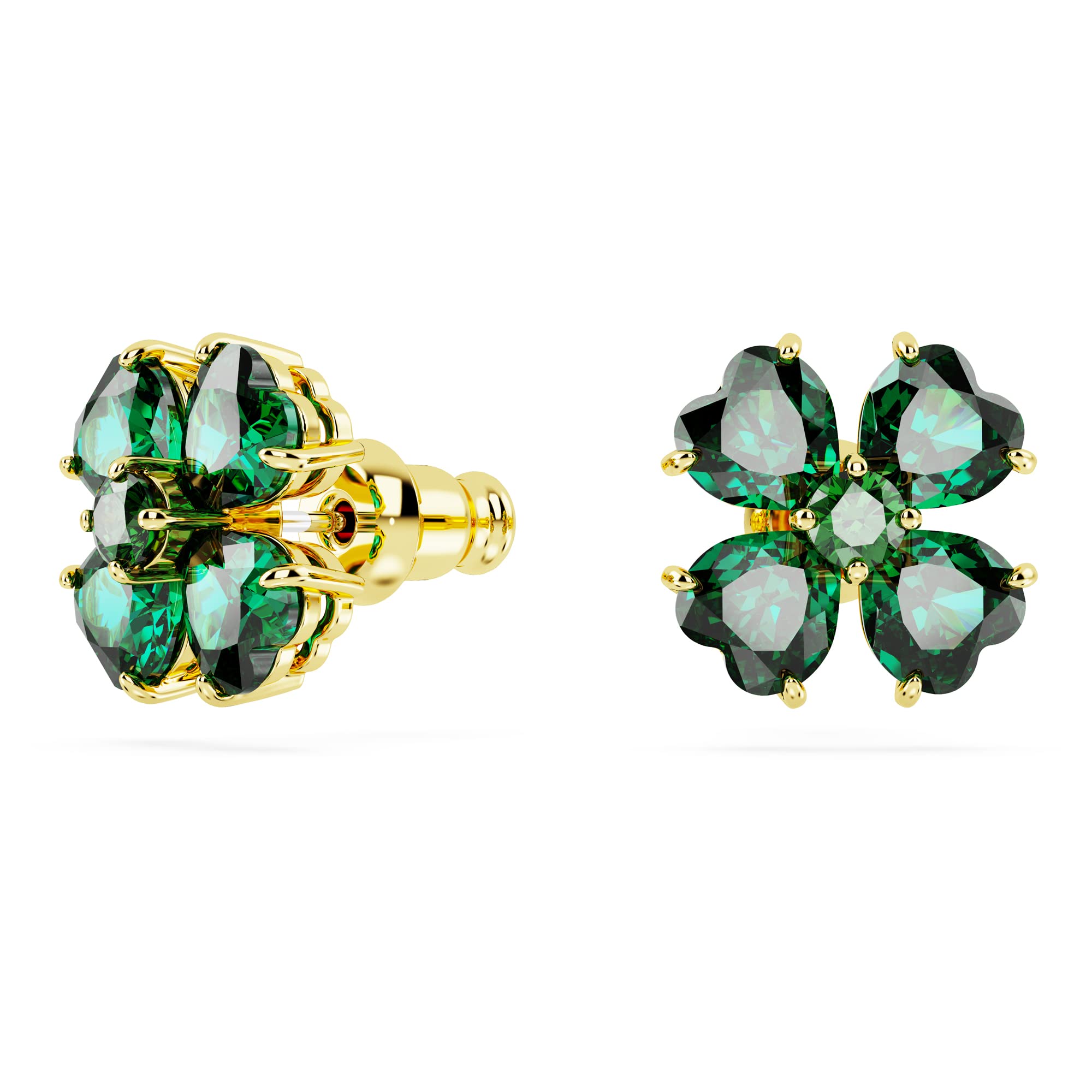 Foto 3 pulgar | Pendientes De Tuerca Swarovski Idyllia En Tono Dorado Con Piedras Verdes - Venta Internacional.