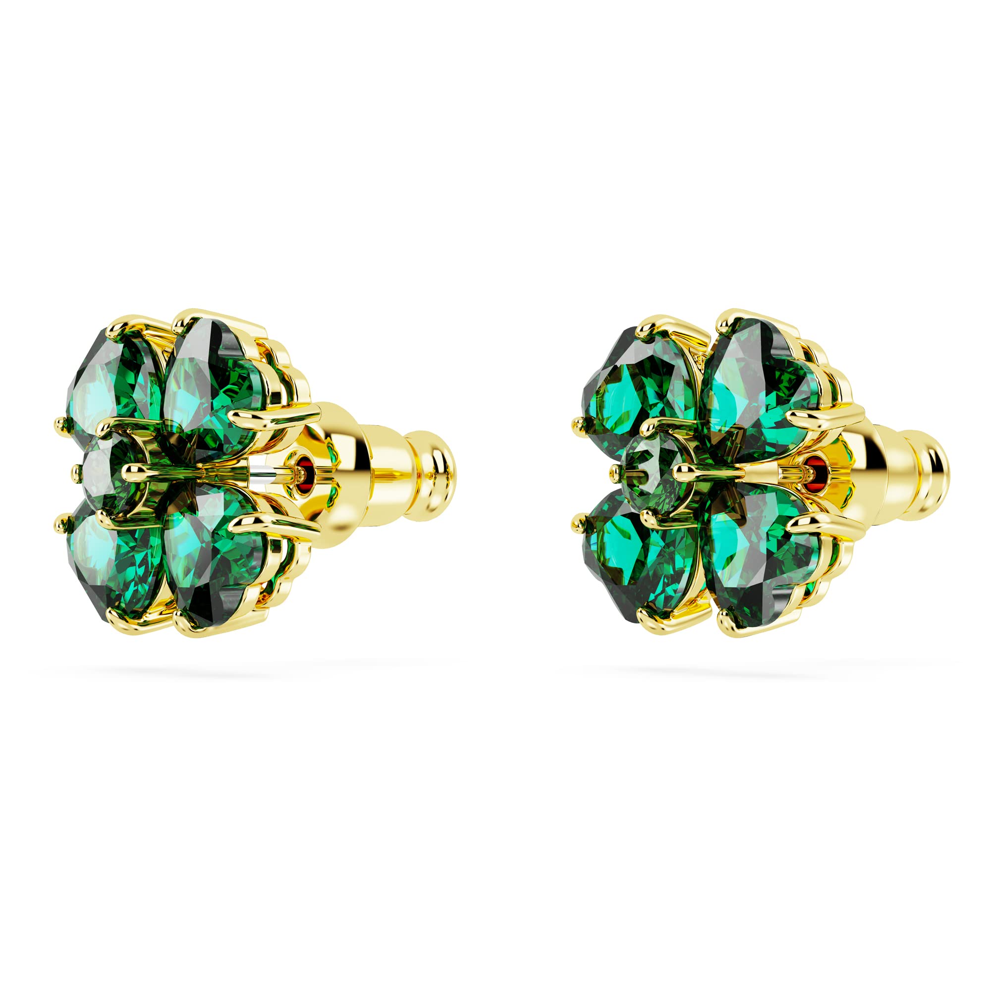 Foto 4 pulgar | Pendientes De Tuerca Swarovski Idyllia En Tono Dorado Con Piedras Verdes - Venta Internacional.