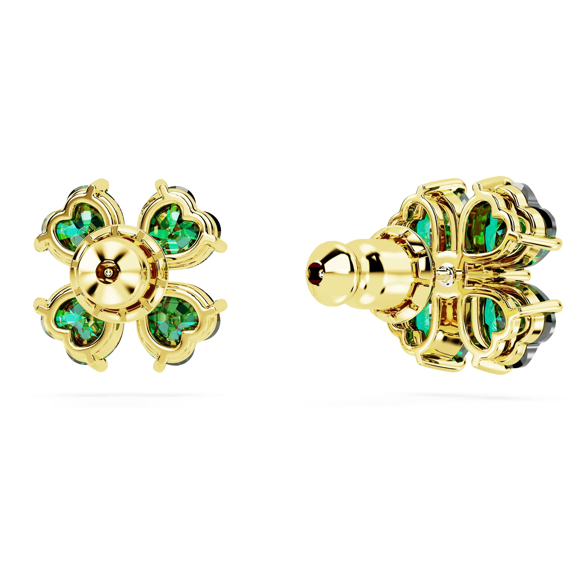 Foto 5 pulgar | Pendientes De Tuerca Swarovski Idyllia En Tono Dorado Con Piedras Verdes - Venta Internacional.