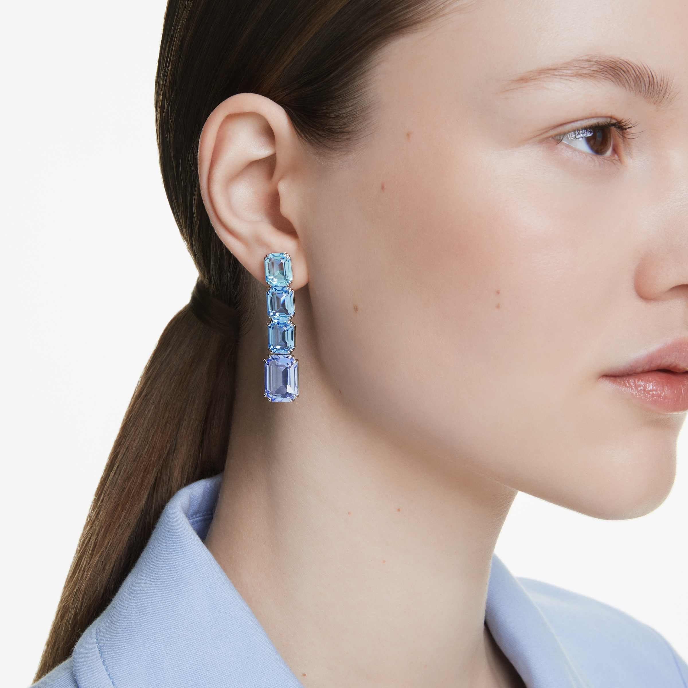 Foto 5 | Pendientes Swarovski Millenia Drop Octagon Azul Rodiado - Venta Internacional.