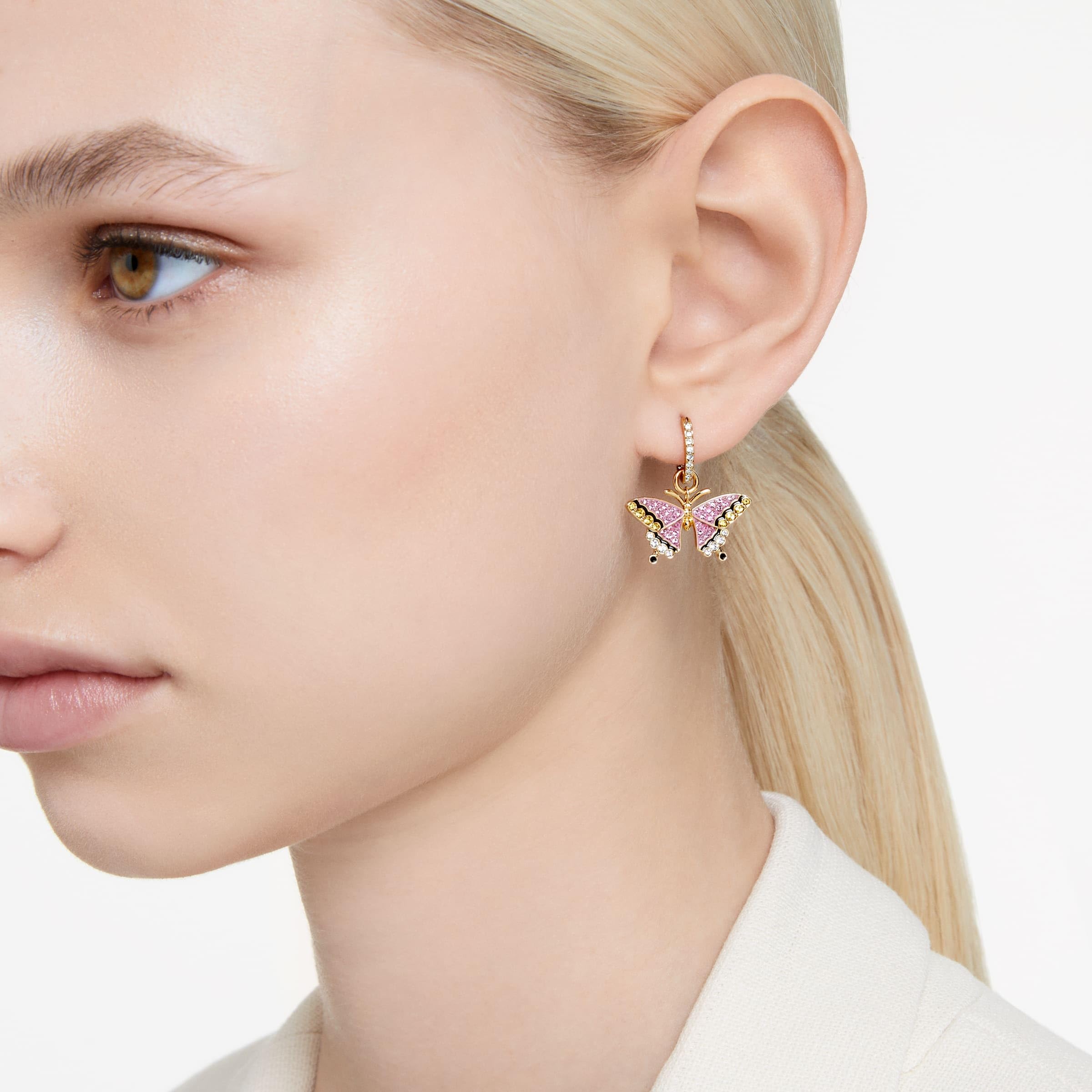 Foto 5 | Pendientes Swarovski Idyllia Drop En Tono Dorado Con Piedras Multicolores - Venta Internacional.