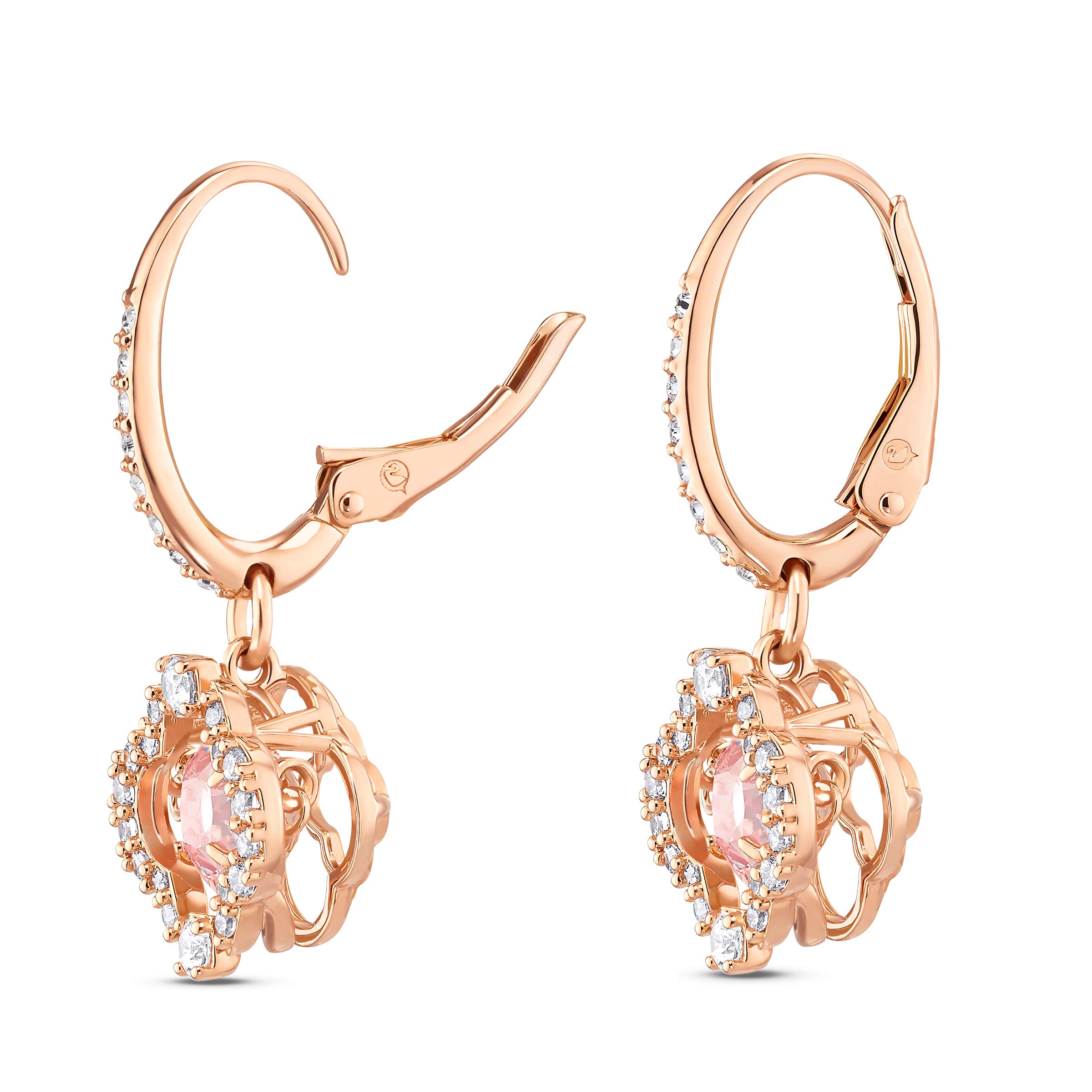 Foto 3 pulgar | Pendientes Swarovski Una Con Pavé De Cristal Transparente Y Piedra Rosa - Venta Internacional.