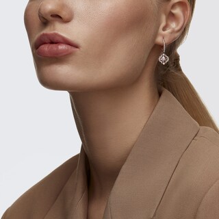 Foto 6 | Pendientes Swarovski Una Con Pavé De Cristal Transparente Y Piedra Rosa - Venta Internacional.
