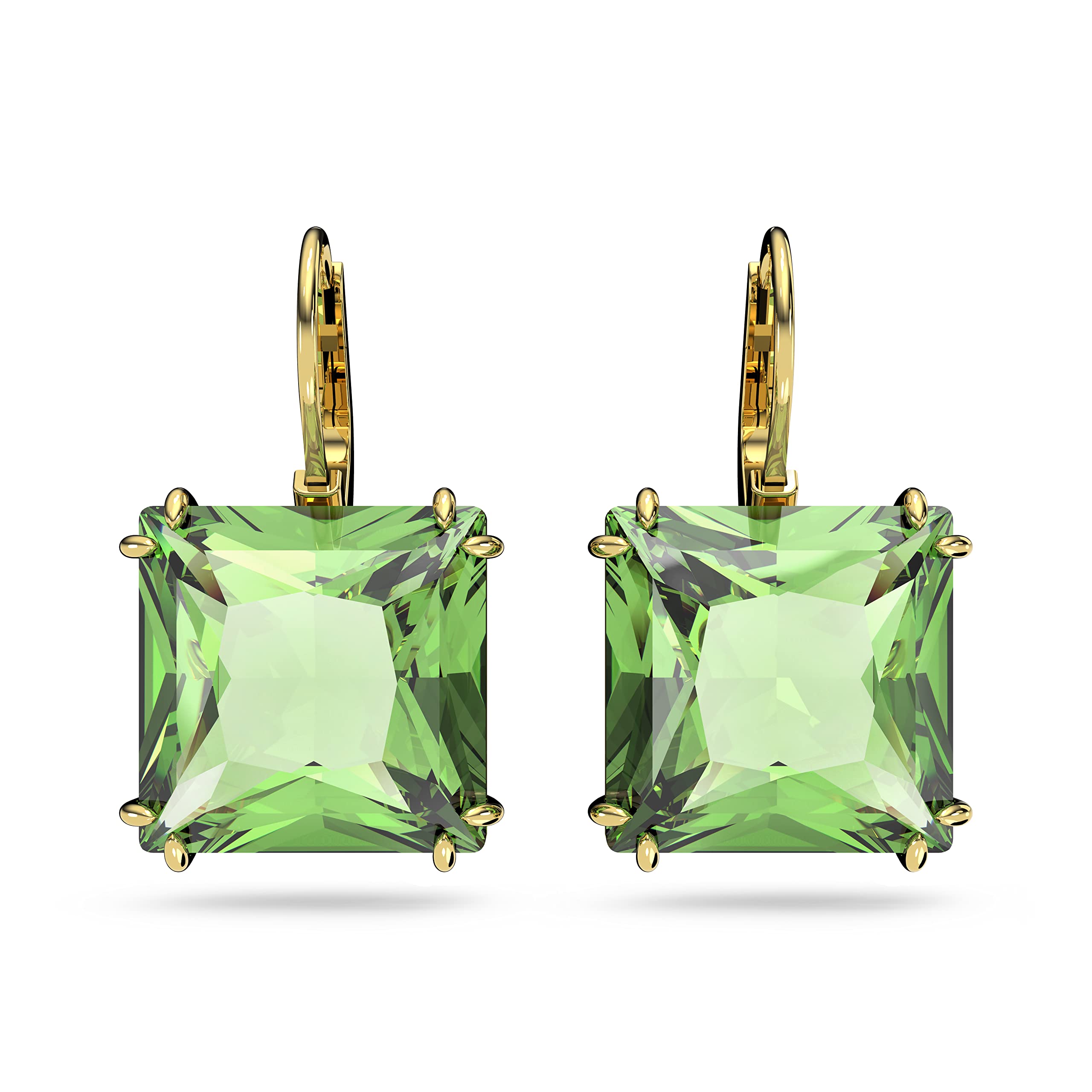 Foto 2 pulgar | Pendientes Swarovski Millenia Drop De Cristal Verde En Tono Dorado - Venta Internacional.