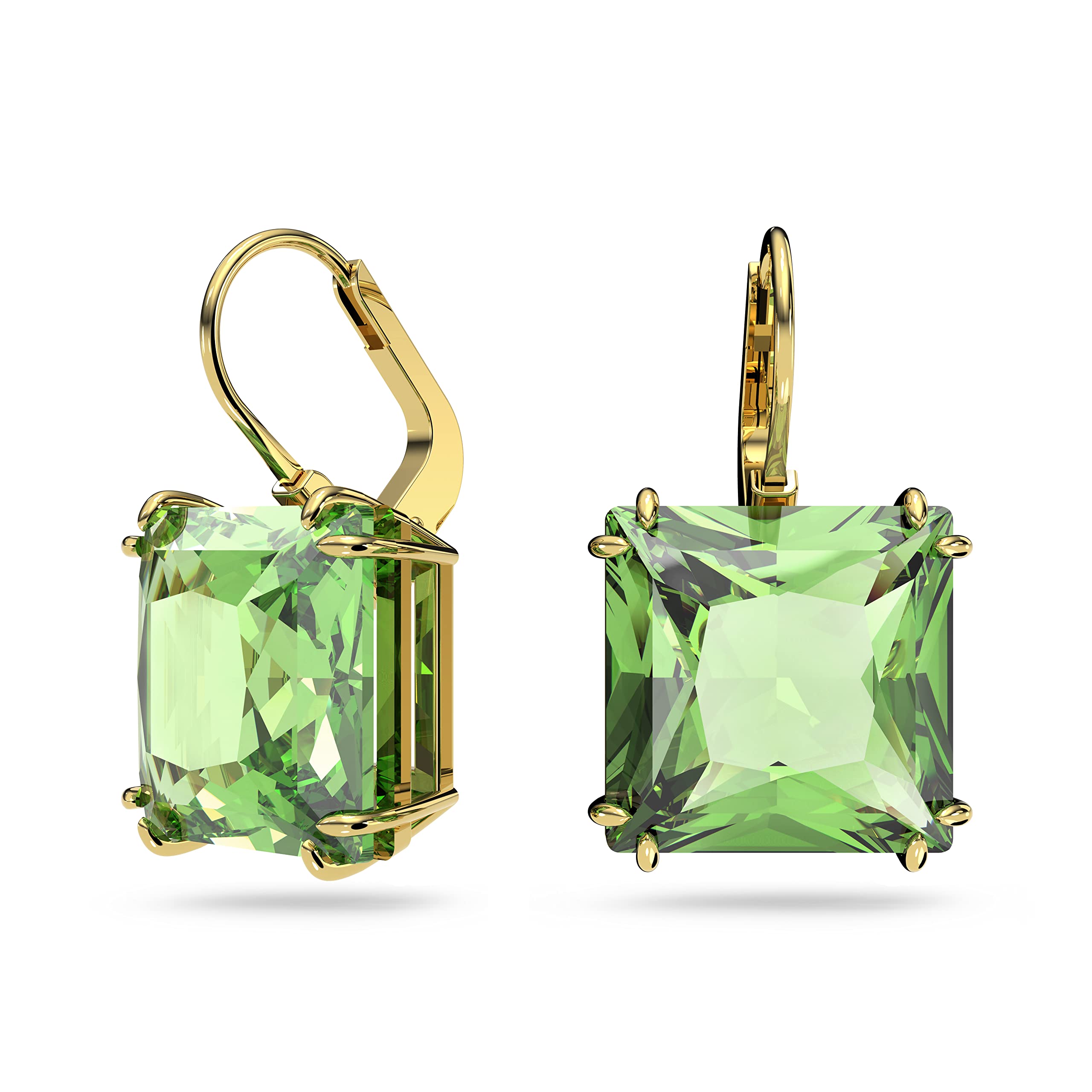 Foto 3 pulgar | Pendientes Swarovski Millenia Drop De Cristal Verde En Tono Dorado - Venta Internacional.