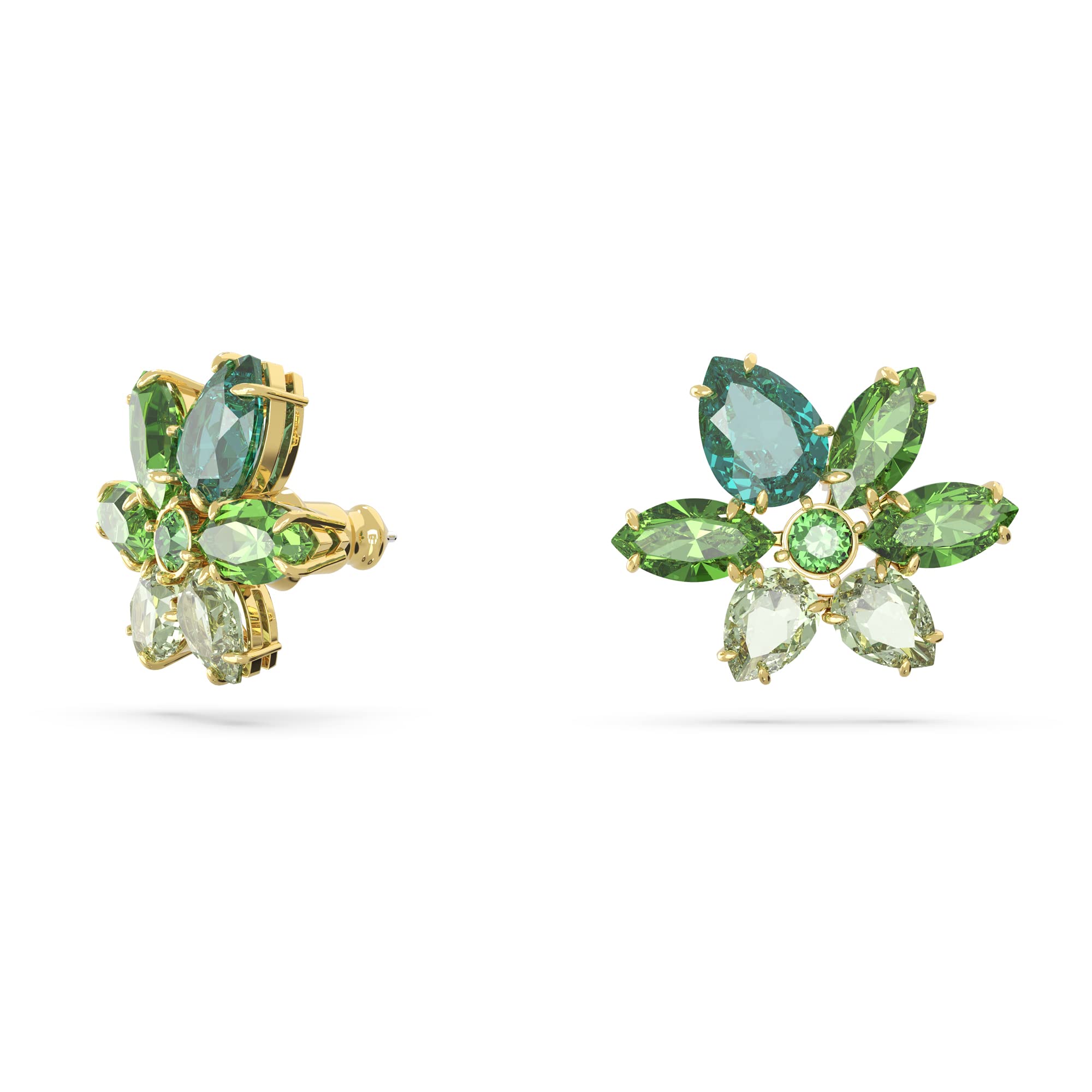 Foto 3 pulgar | Pendientes De Cristal Verde Con Forma De Flor Perforada Con Forma De Gema De Swarovski - Venta Internacional.