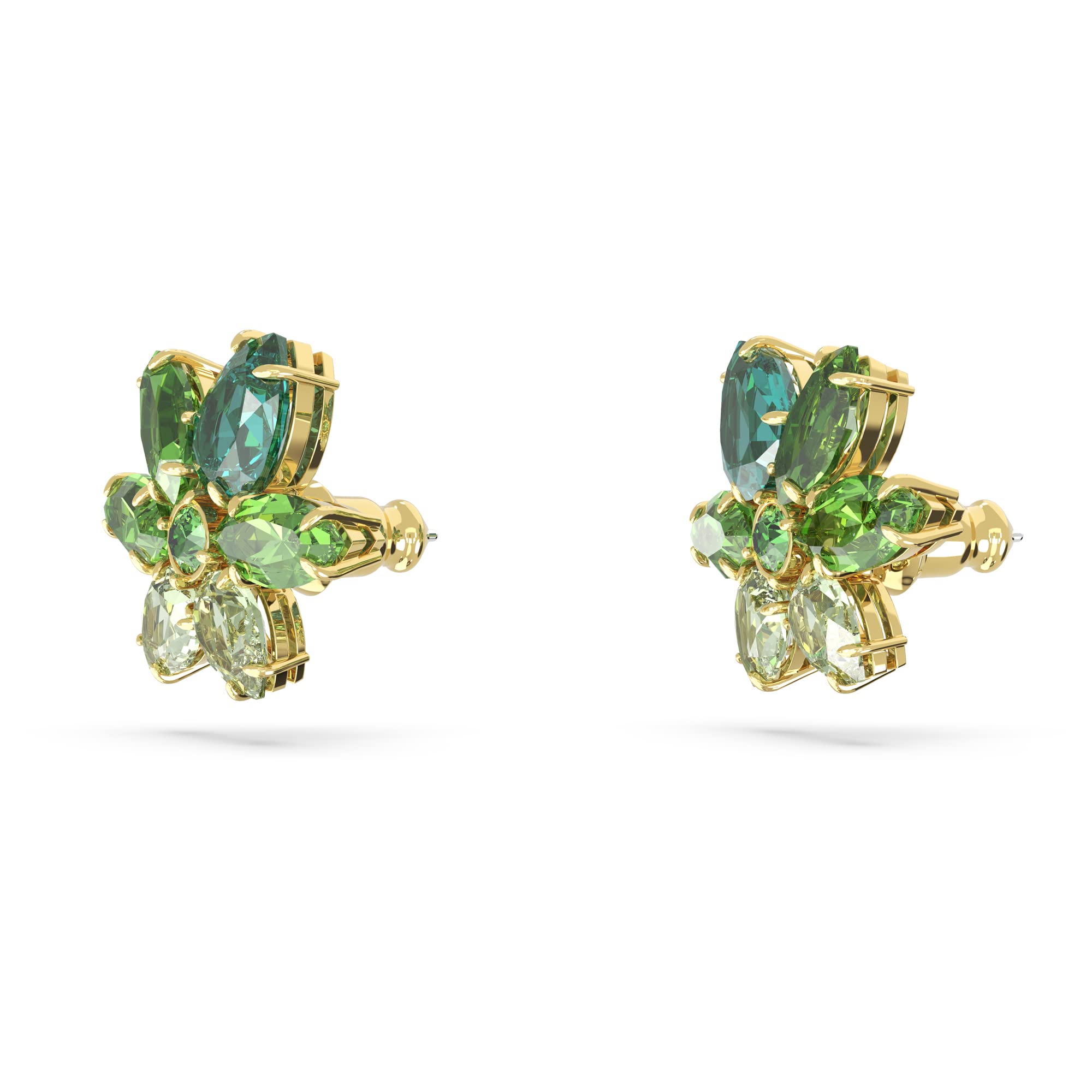 Foto 4 pulgar | Pendientes De Cristal Verde Con Forma De Flor Perforada Con Forma De Gema De Swarovski - Venta Internacional.